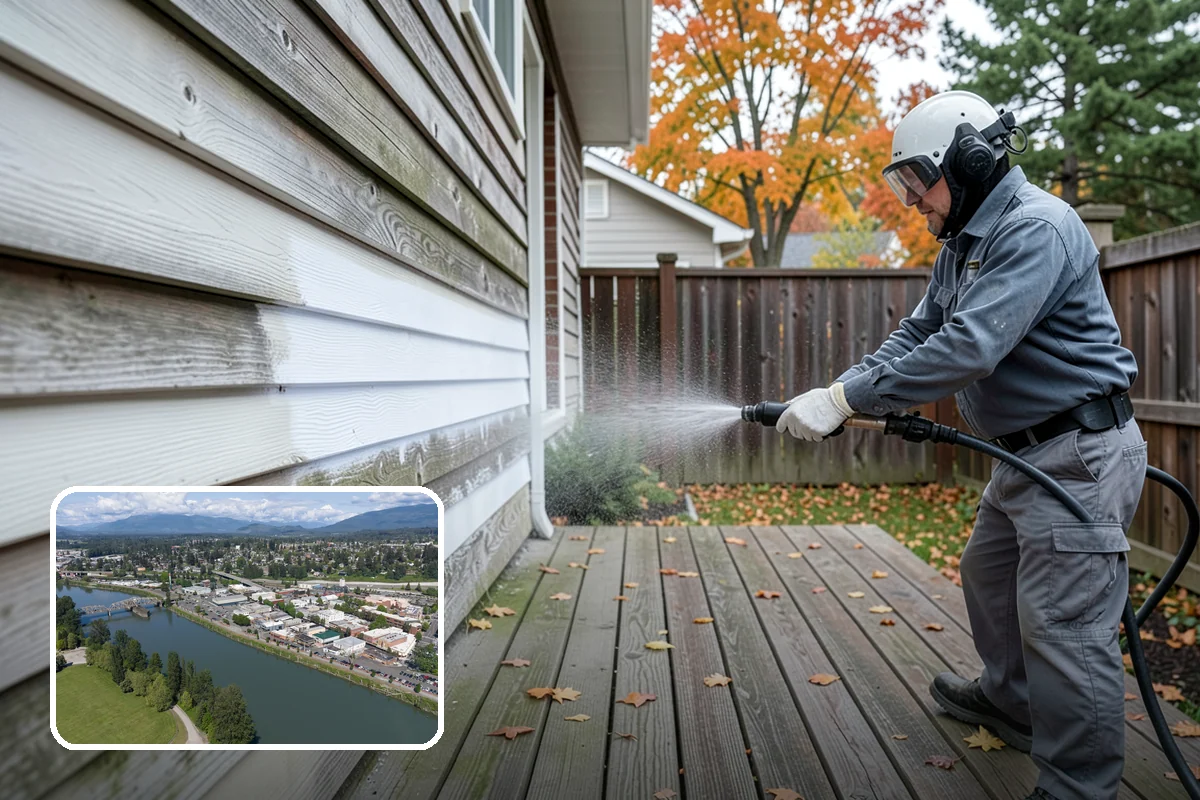 Pergola Cleaning in Mount Vernon, Skagit County, WA - Clears mildew and moss from shaded overhead beams