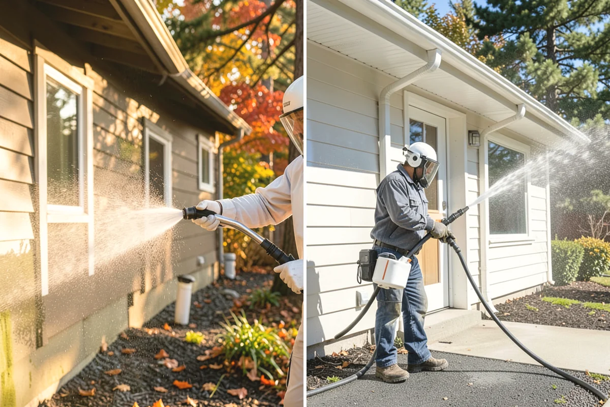 Pergola Cleaning in Oak Harbor, Island County, WA - Clear loose debris from the top slats and joints