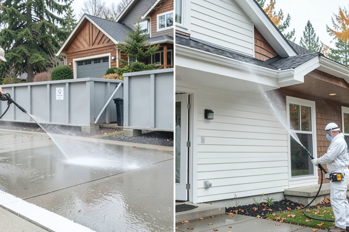 Pergola Cleaning in Redmond, King County, WA - Clear loose debris from the top slats and joints