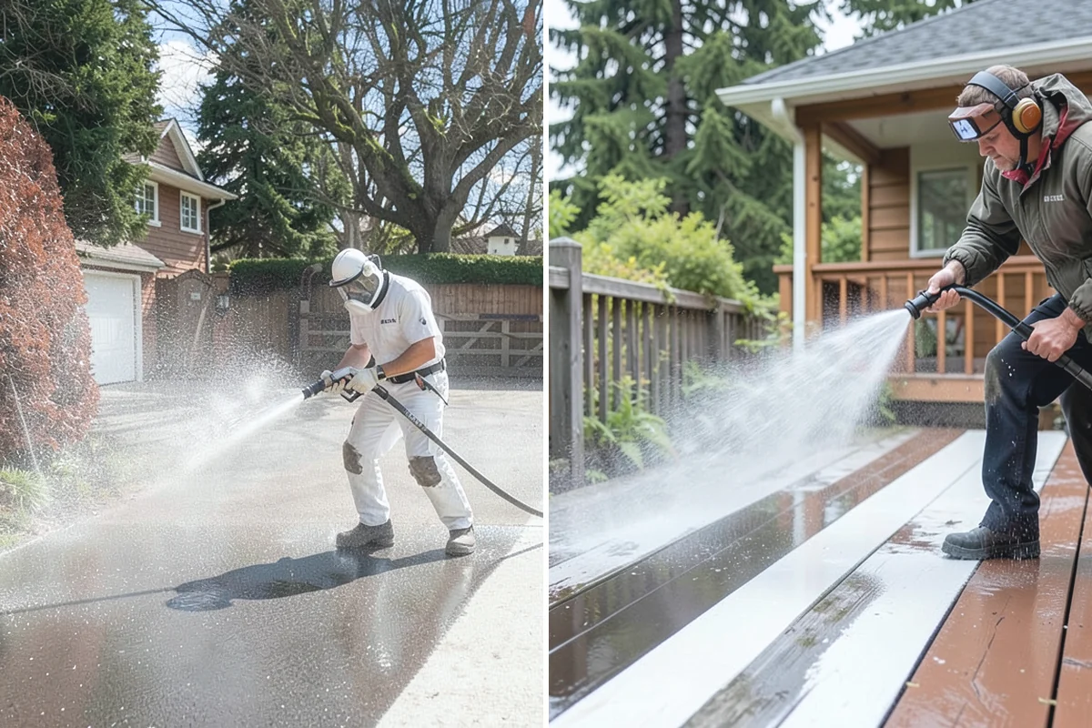 Pergola Cleaning in Renton, King County, WA - Clear loose debris from the top slats and joints