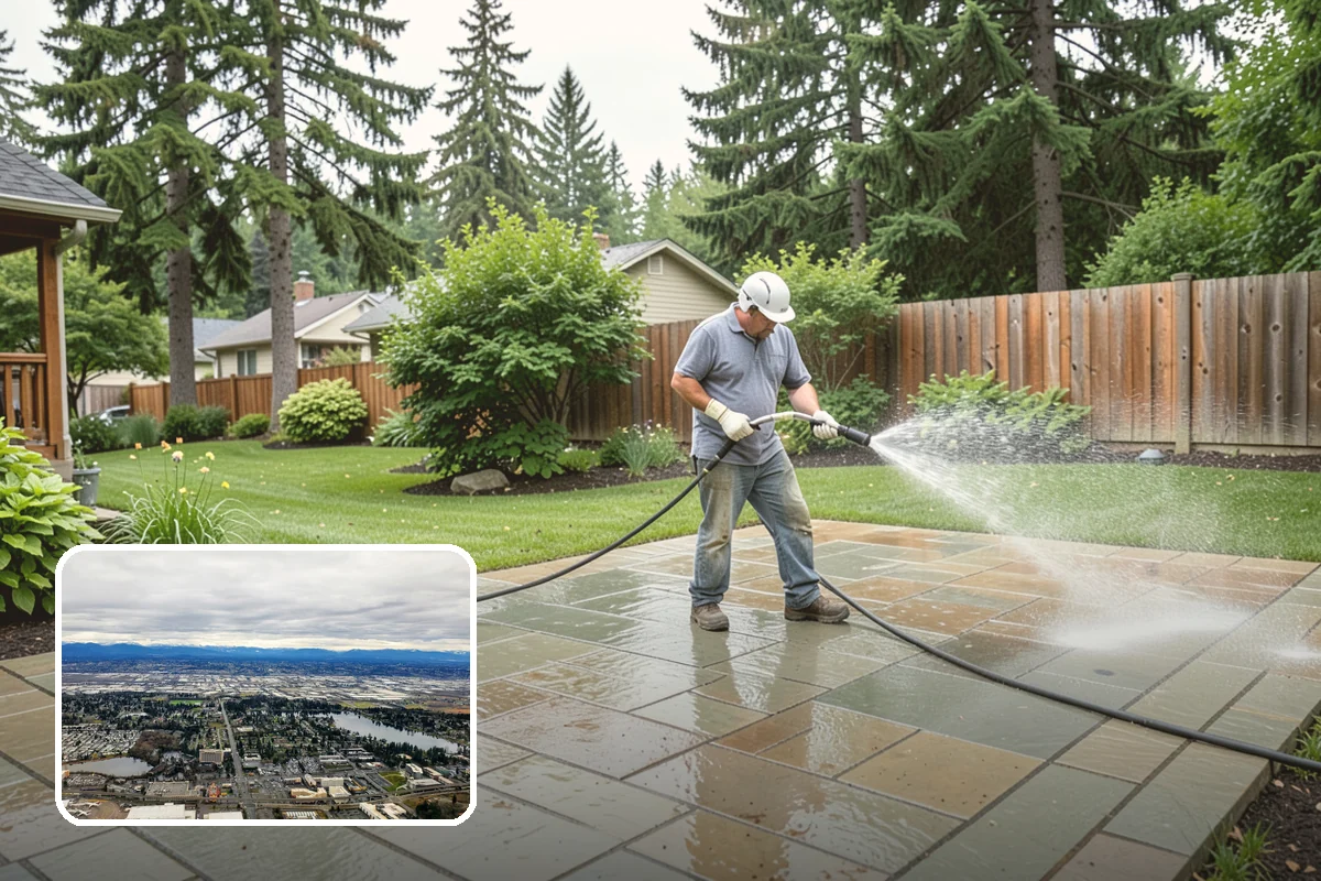 Pergola Cleaning in SeaTac, King County, WA - Clears mildew and moss from shaded overhead beams