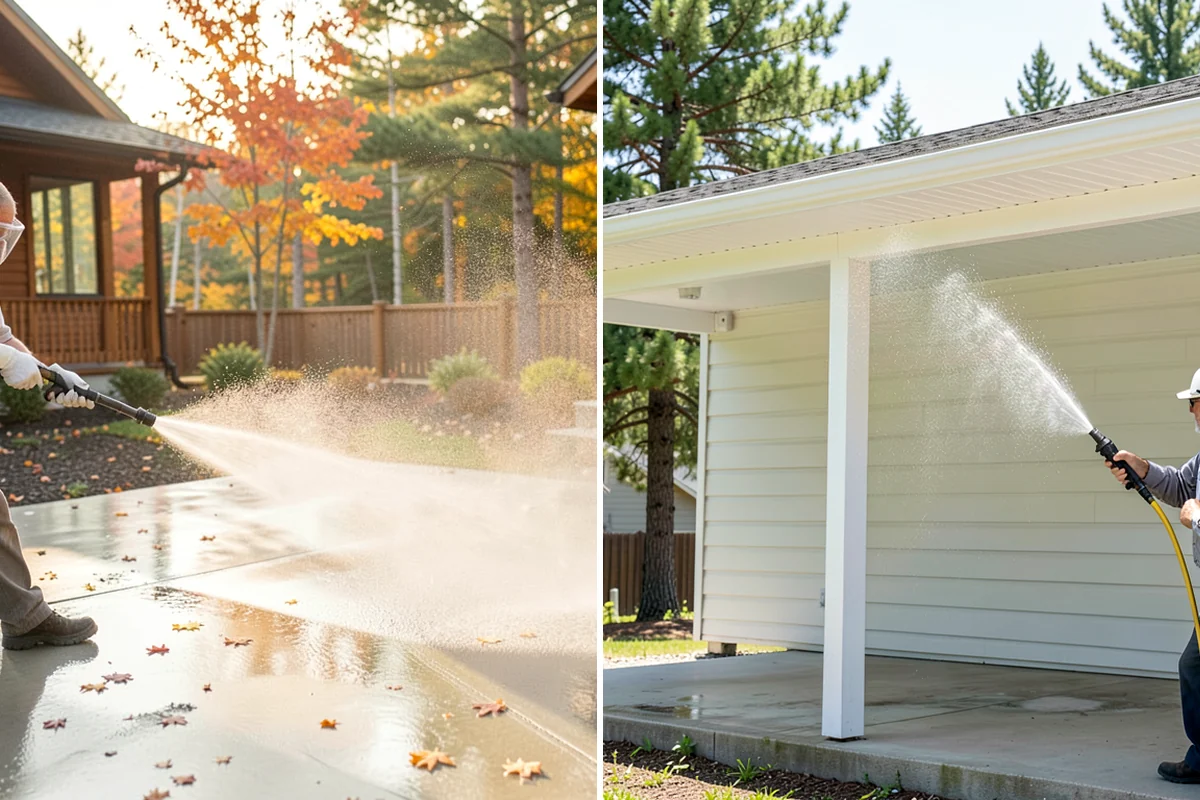 Pergola Cleaning in Sedro-Woolley, Skagit County, WA - Clear loose debris from the top slats and joints