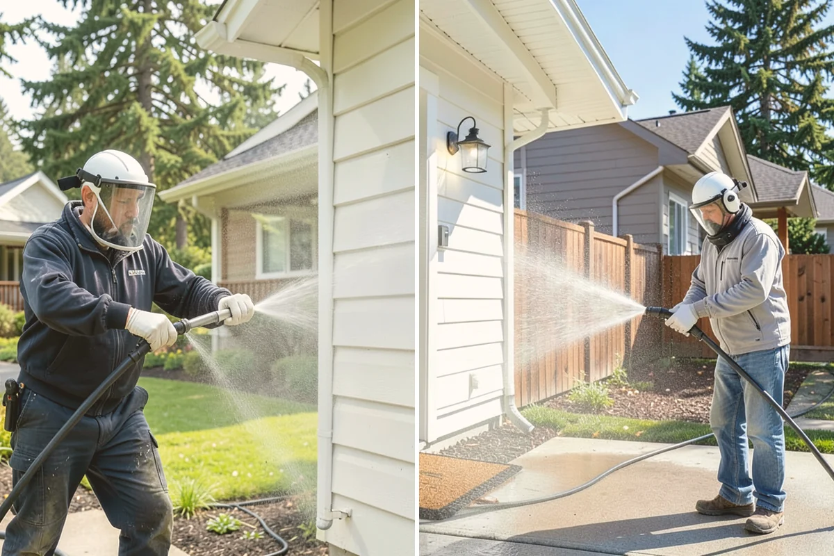 Pergola Cleaning in Snohomish, Snohomish County, WA - Clear loose debris from the top slats and joints