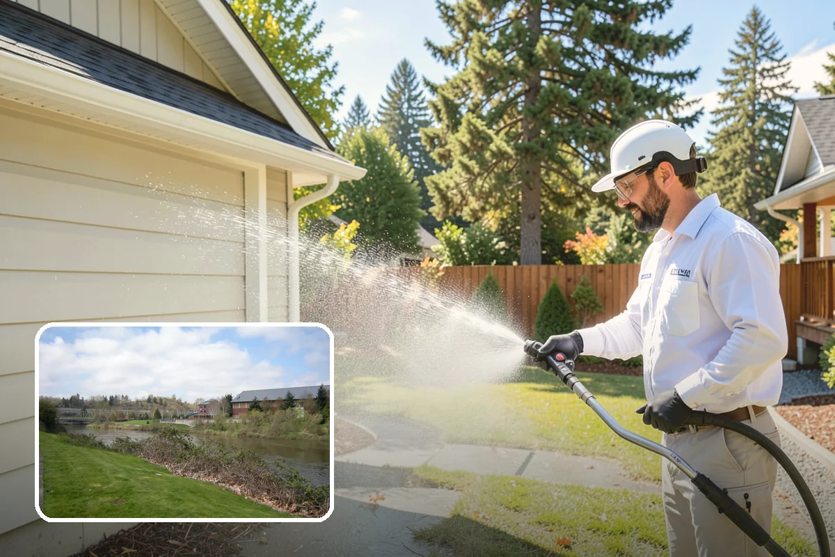 Pergola Cleaning in Tukwila, King County, WA - Clears mildew and moss from shaded overhead beams