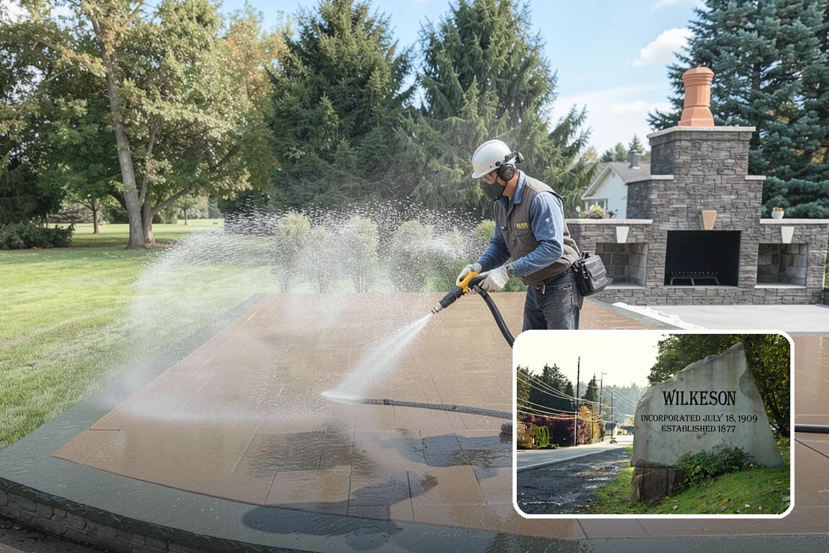 Pergola Cleaning in Wilkeson, Pierce County, WA - Clears mildew and moss from shaded overhead beams