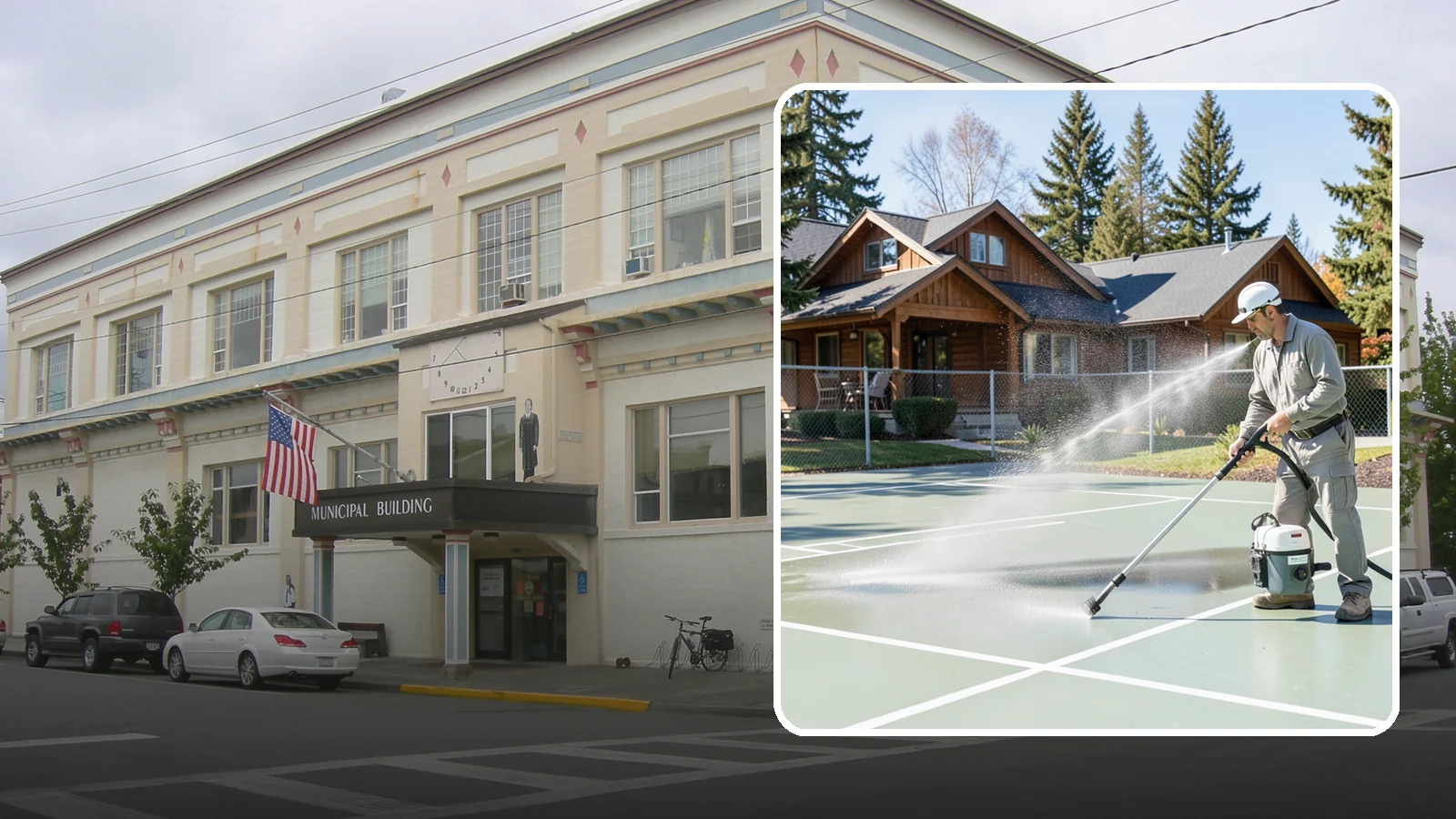 Pickleball Court Cleaning in Anacortes, Skagit County, WA - We clean pickleball courts so the fast-growing sport's surface stays grippy and line-crisp despite constant Northwest moisture.