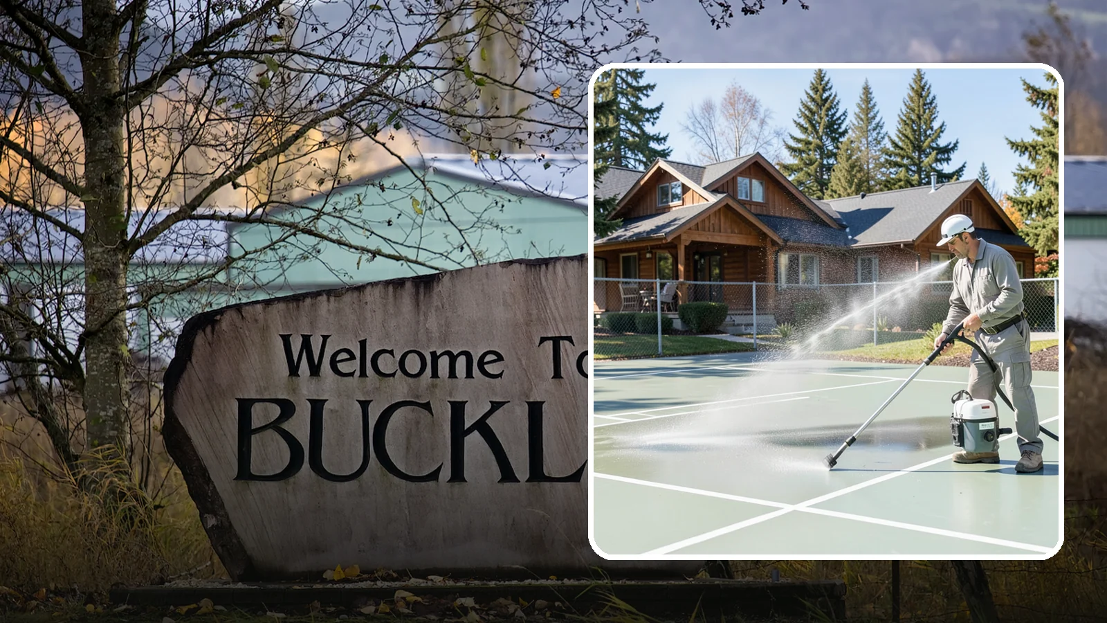 Pickleball Court Cleaning in Buckley, Pierce County, WA - We clean pickleball courts so the fast-growing sport's surface stays grippy and line-crisp despite constant Northwest moisture.