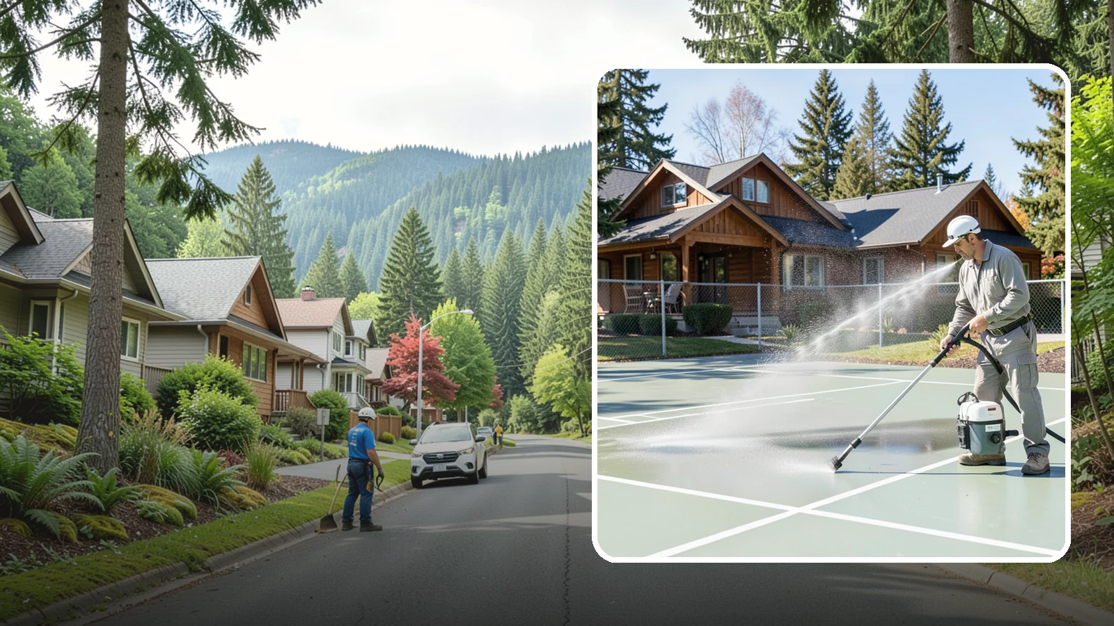 Pickleball Court Cleaning in Darrington, Snohomish County, WA - We clean pickleball courts so the fast-growing sport's surface stays grippy and line-crisp despite constant Northwest moisture.