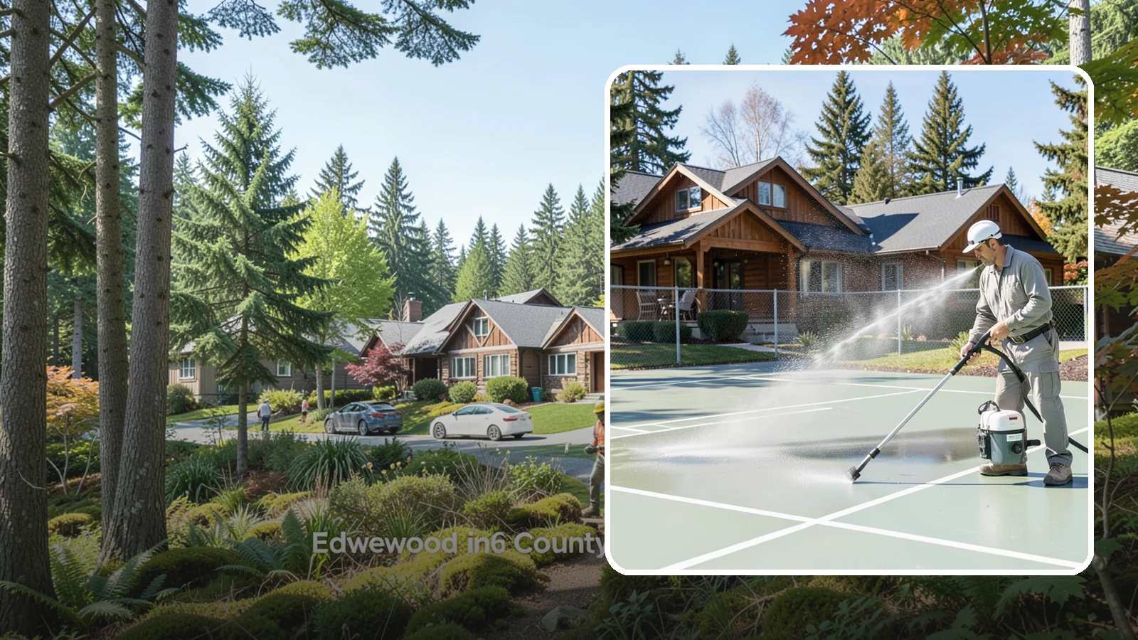 Pickleball Court Cleaning in Edgewood, Pierce County, WA - We clean pickleball courts so the fast-growing sport's surface stays grippy and line-crisp despite constant Northwest moisture.