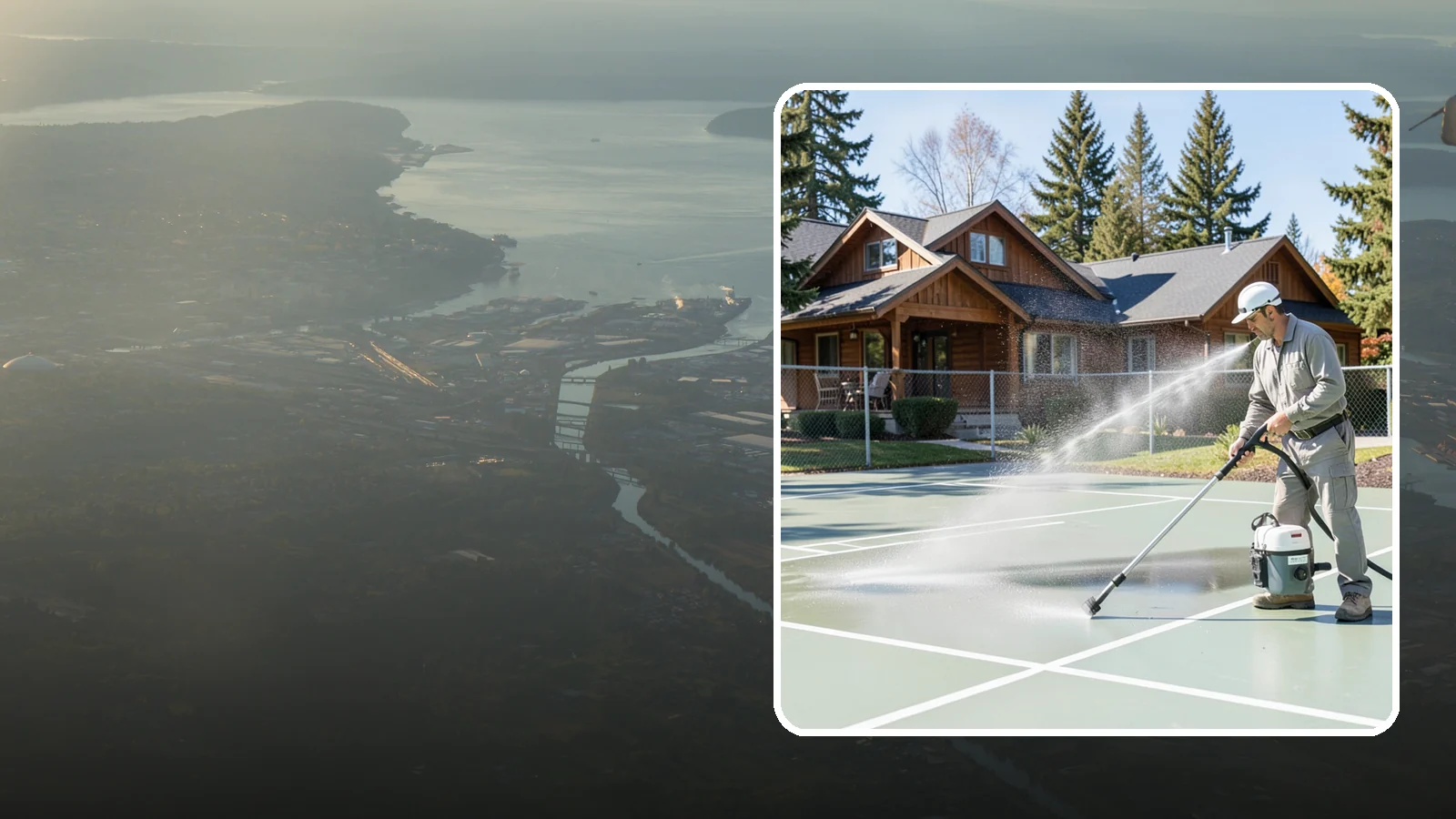 Pickleball Court Cleaning in Fife, Pierce County, WA - We clean pickleball courts so the fast-growing sport's surface stays grippy and line-crisp despite constant Northwest moisture.
