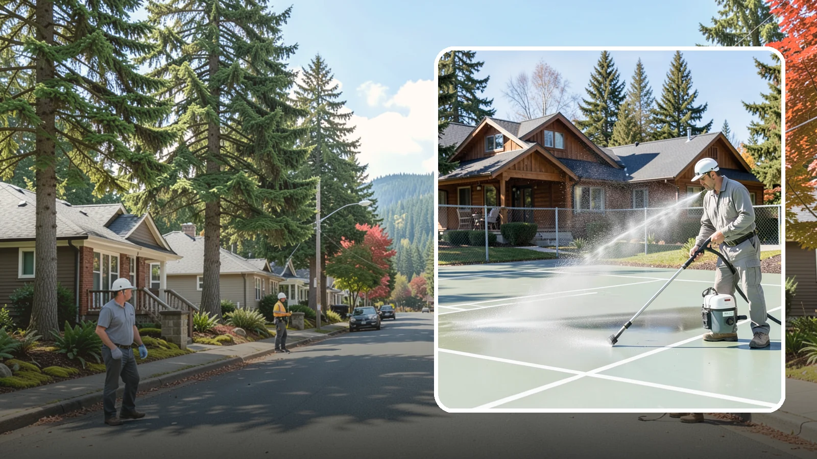 Pickleball Court Cleaning in Hunts Point, King County, WA - We clean pickleball courts so the fast-growing sport's surface stays grippy and line-crisp despite constant Northwest moisture.