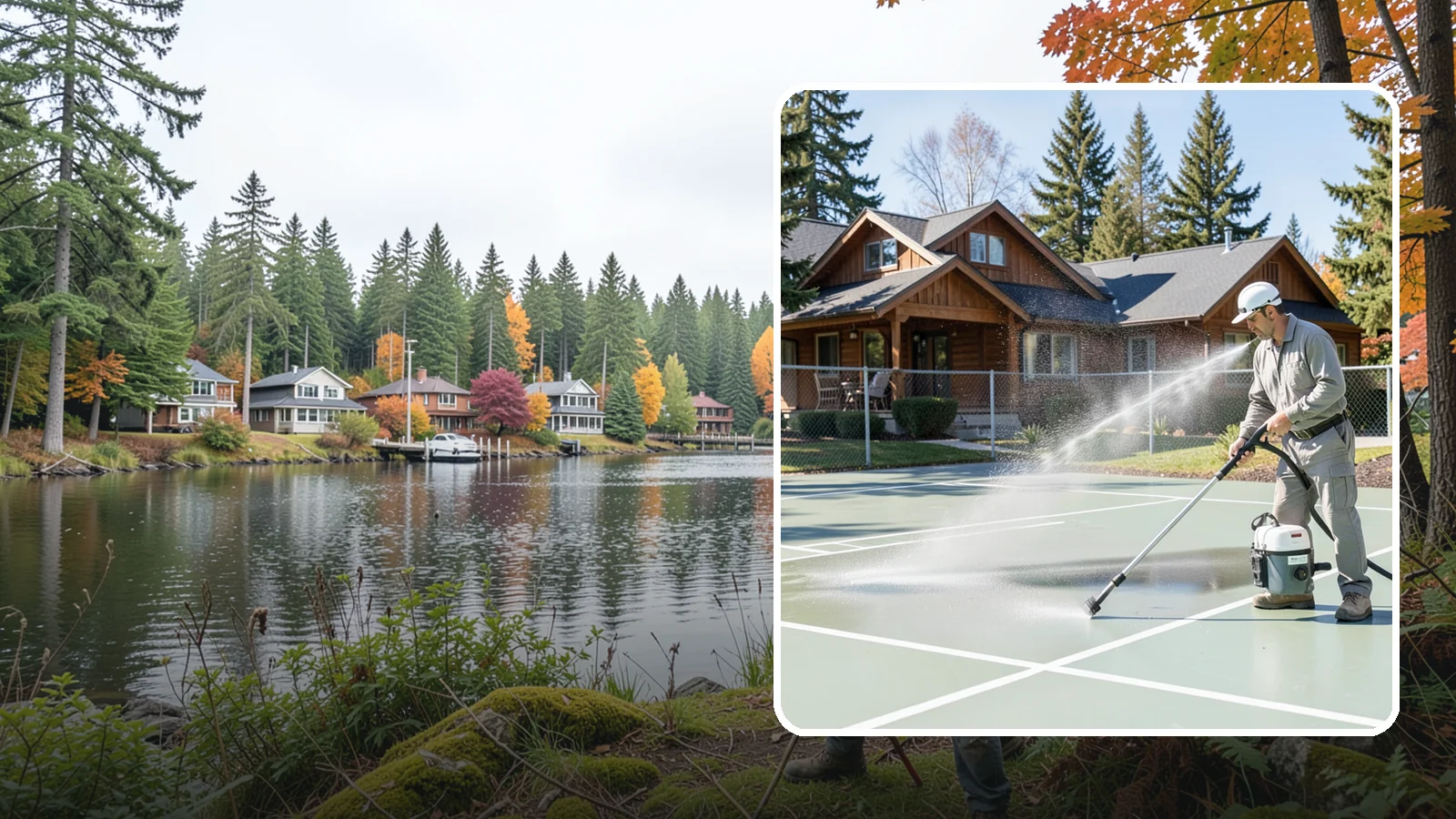 Pickleball Court Cleaning in La Conner, Skagit County, WA - We clean pickleball courts so the fast-growing sport's surface stays grippy and line-crisp despite constant Northwest moisture.