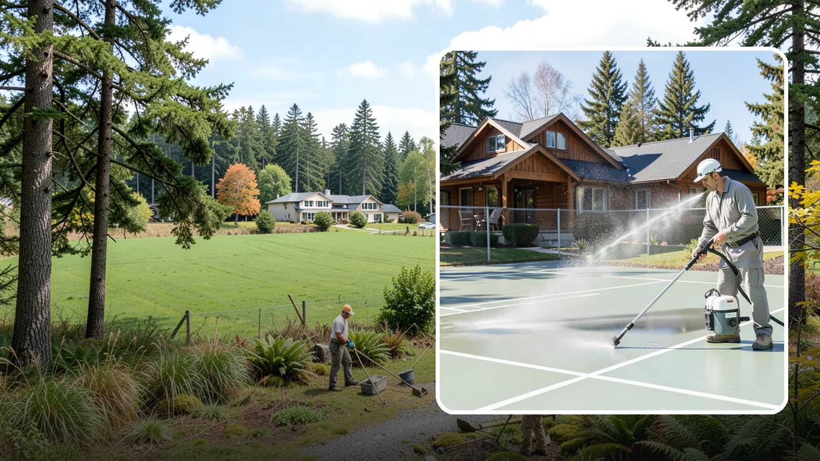 Pickleball Court Cleaning in Lyman, Skagit County, WA - We clean pickleball courts so the fast-growing sport's surface stays grippy and line-crisp despite constant Northwest moisture.