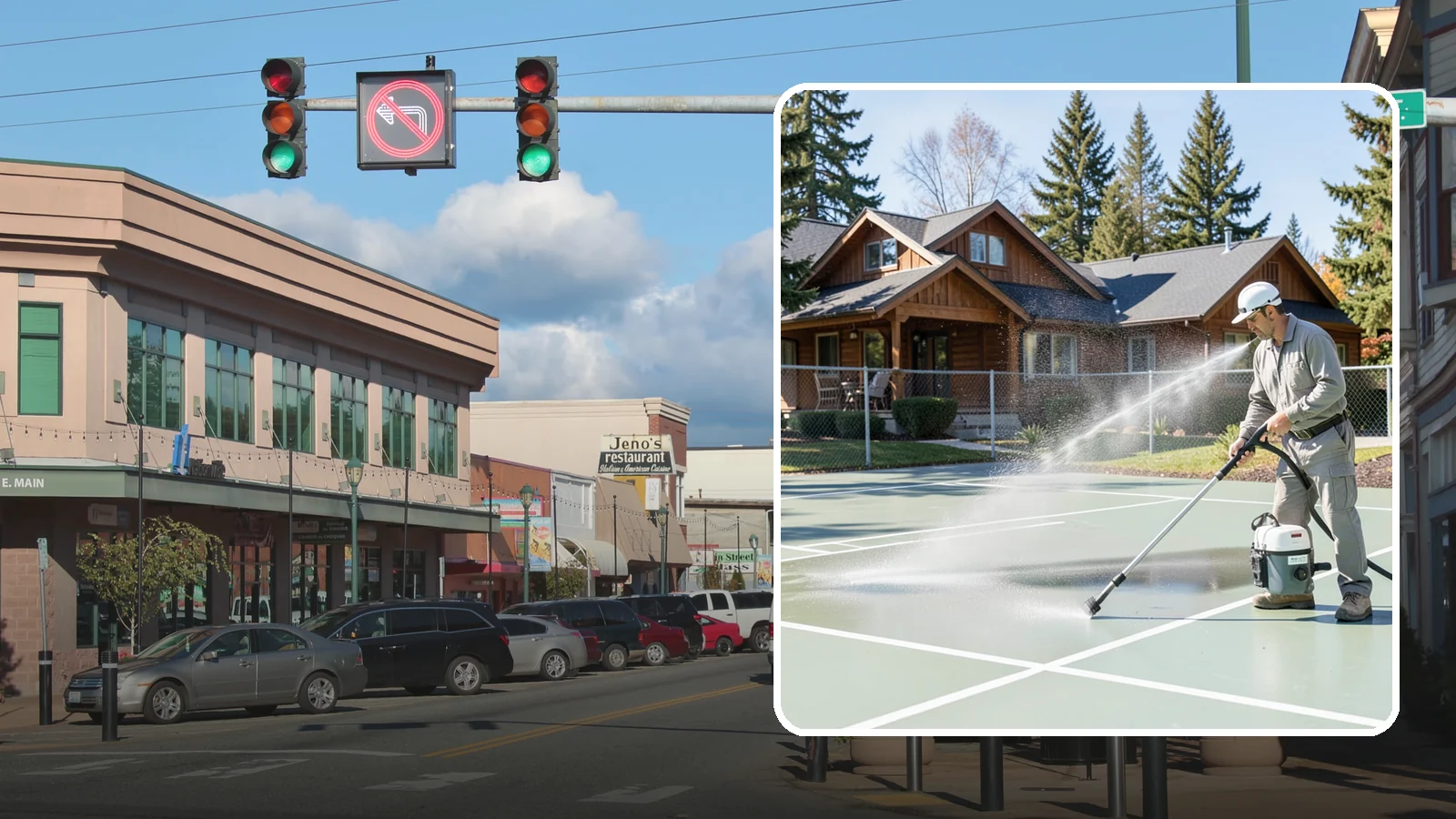 Pickleball Court Cleaning in Monroe, Snohomish County, WA - We clean pickleball courts so the fast-growing sport's surface stays grippy and line-crisp despite constant Northwest moisture.