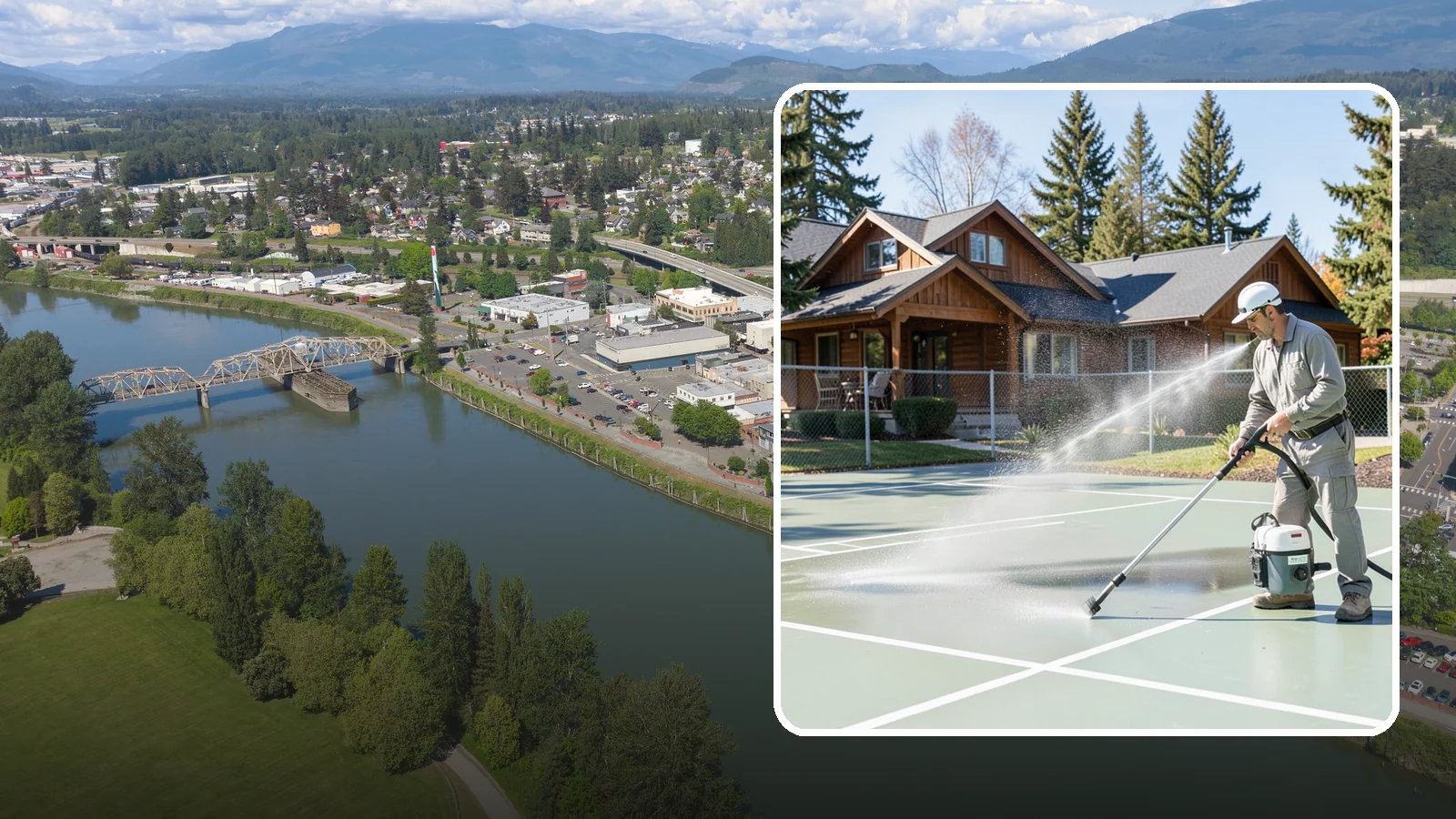 Pickleball Court Cleaning in Mount Vernon, Skagit County, WA - We clean pickleball courts so the fast-growing sport's surface stays grippy and line-crisp despite constant Northwest moisture.
