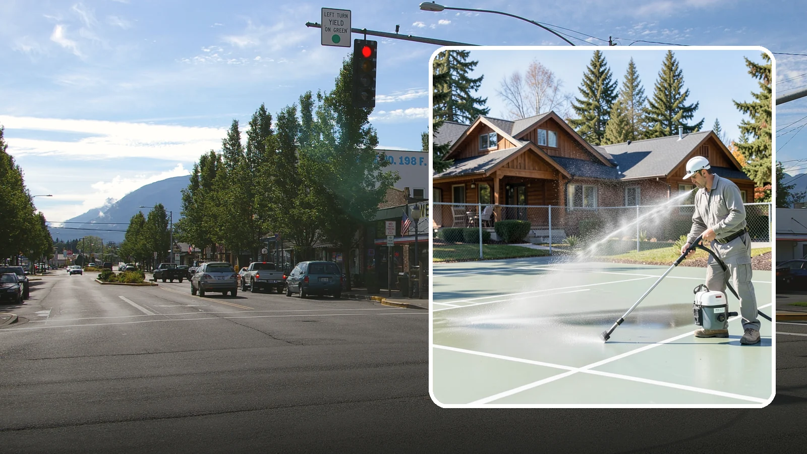 Pickleball Court Cleaning in North Bend, King County, WA - We clean pickleball courts so the fast-growing sport's surface stays grippy and line-crisp despite constant Northwest moisture.