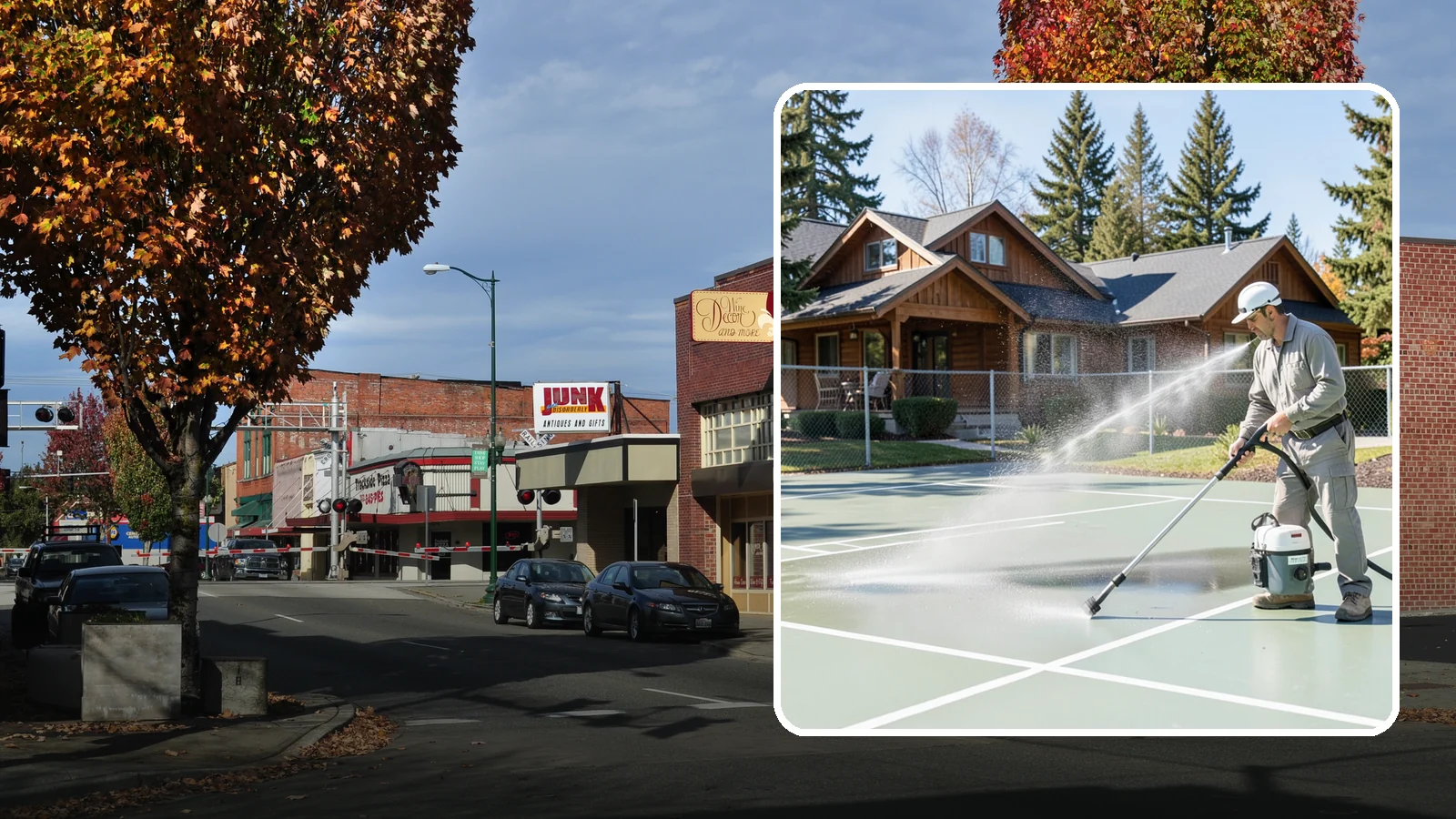 Pickleball Court Cleaning in Puyallup, Pierce County, WA - We clean pickleball courts so the fast-growing sport's surface stays grippy and line-crisp despite constant Northwest moisture.