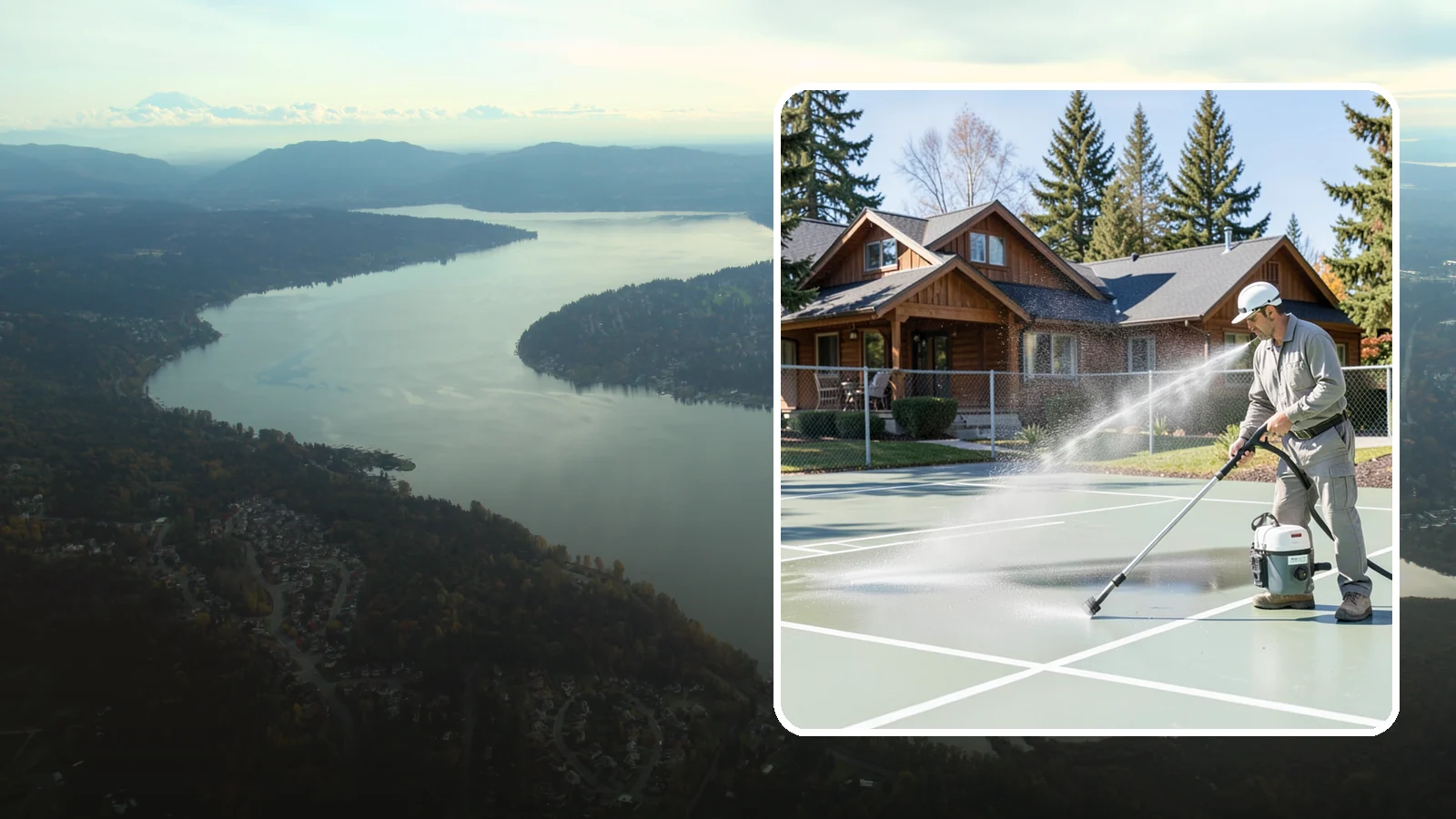 Pickleball Court Cleaning in Sammamish, King County, WA - We clean pickleball courts so the fast-growing sport's surface stays grippy and line-crisp despite constant Northwest moisture.