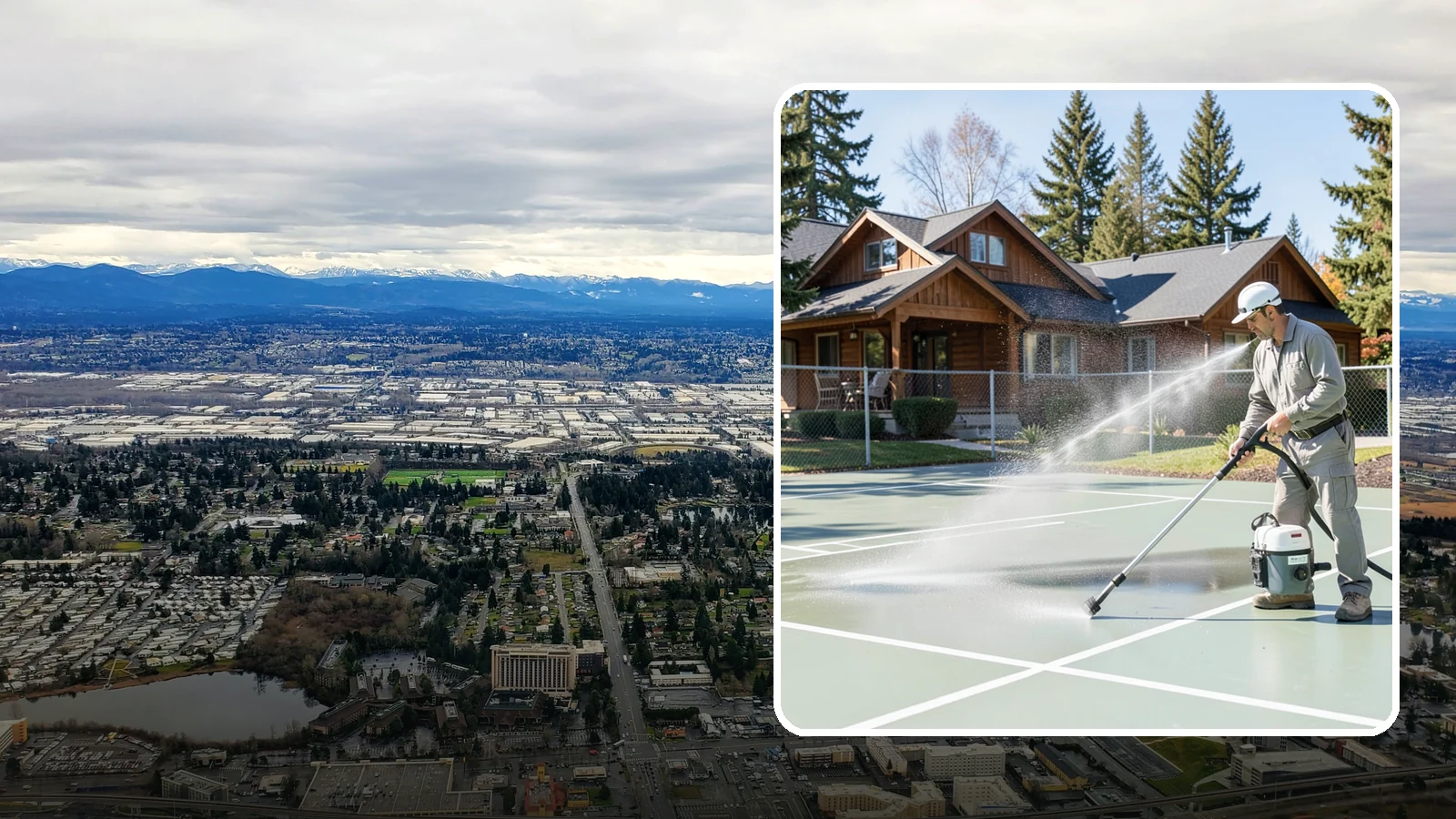 Pickleball Court Cleaning in SeaTac, King County, WA - We clean pickleball courts so the fast-growing sport's surface stays grippy and line-crisp despite constant Northwest moisture.