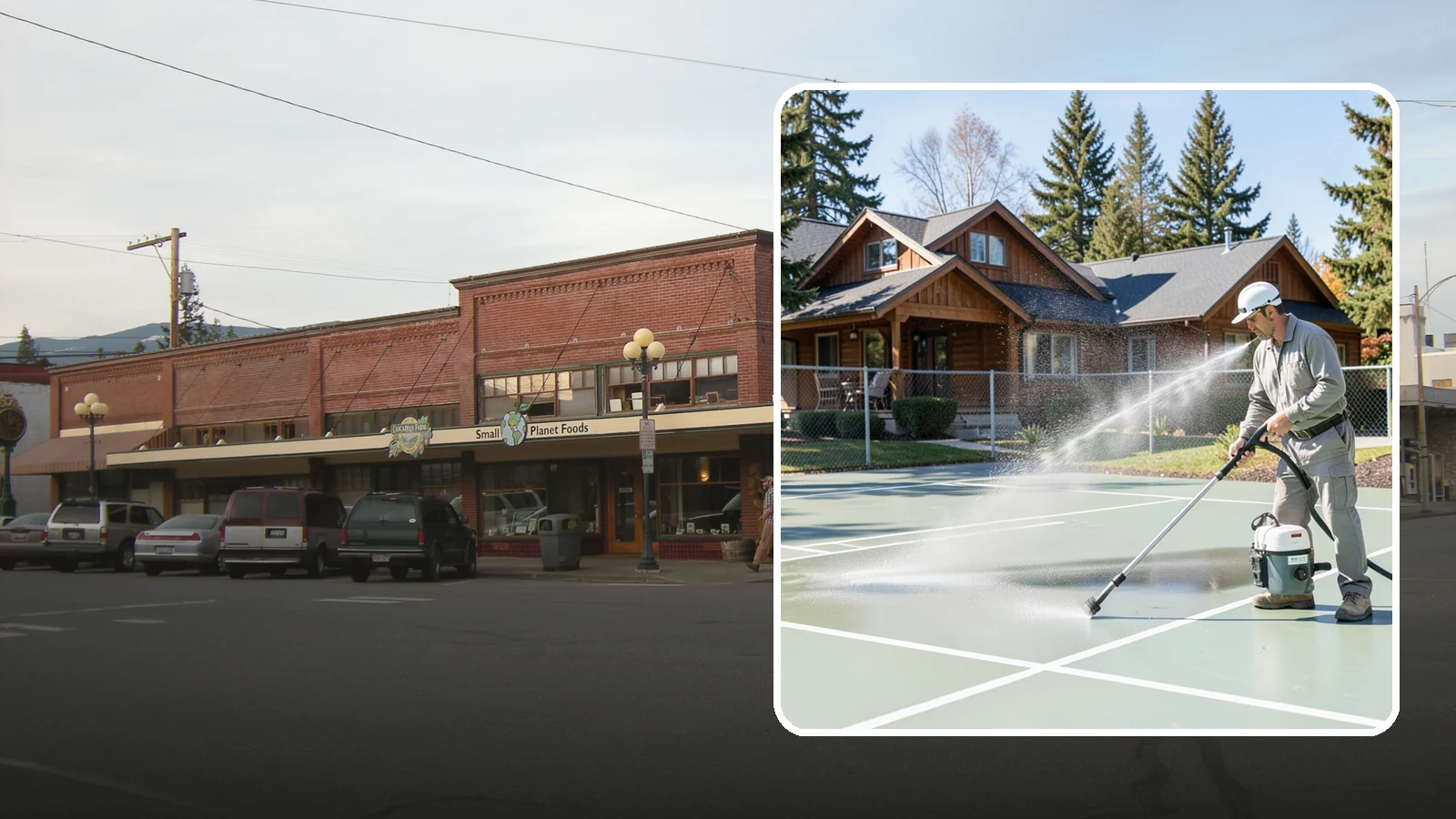 Pickleball Court Cleaning in Sedro-Woolley, Skagit County, WA - We clean pickleball courts so the fast-growing sport's surface stays grippy and line-crisp despite constant Northwest moisture.
