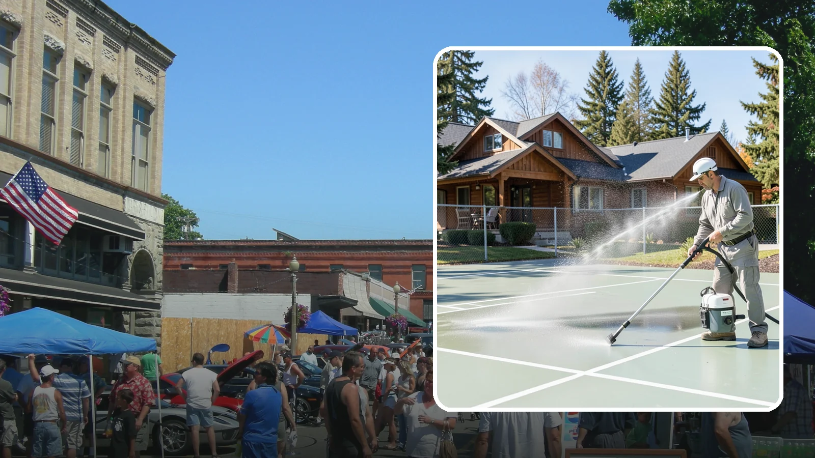 Pickleball Court Cleaning in Snohomish, Snohomish County, WA - We clean pickleball courts so the fast-growing sport's surface stays grippy and line-crisp despite constant Northwest moisture.