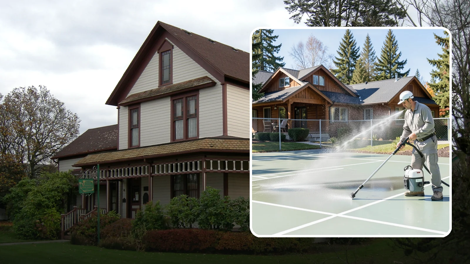 Pickleball Court Cleaning in Sumner, Pierce County, WA - We clean pickleball courts so the fast-growing sport's surface stays grippy and line-crisp despite constant Northwest moisture.