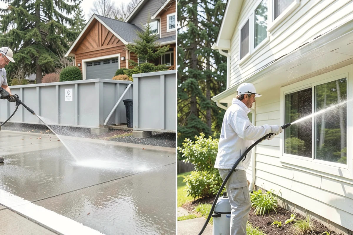 Picture Window Cleaning in Anacortes, Skagit County, WA - Rinse the large pane to remove loose grime