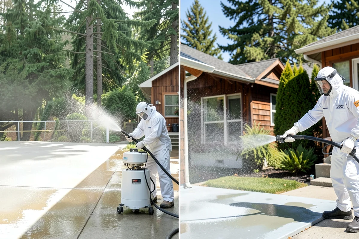 Picture Window Cleaning in Arlington, Snohomish County, WA - Rinse the large pane to remove loose grime