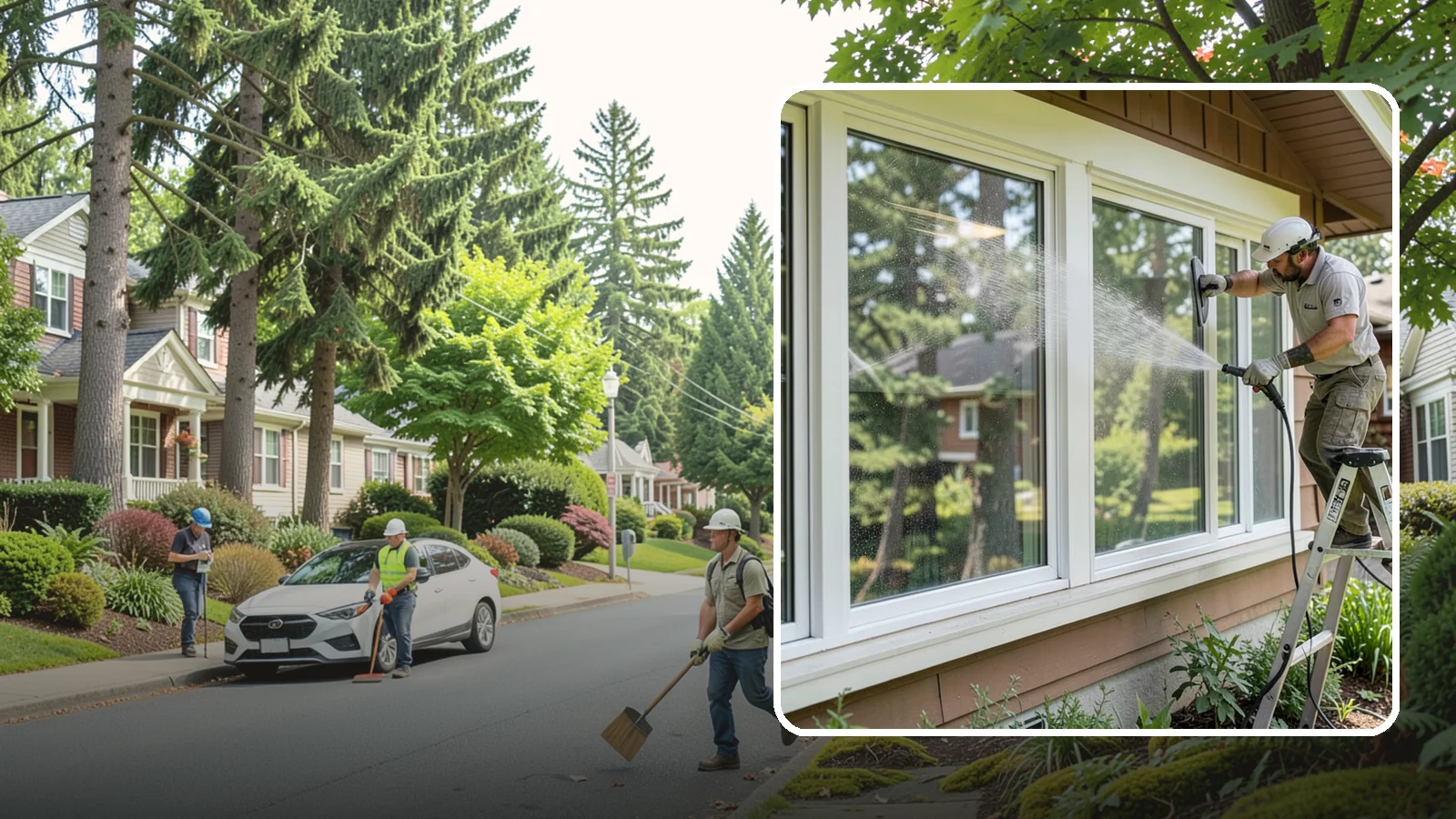 Picture Window Cleaning in Beaux Arts Village, King County, WA - Cleaning of large picture windows so the wide, unobstructed view stays crystal clear year-round.