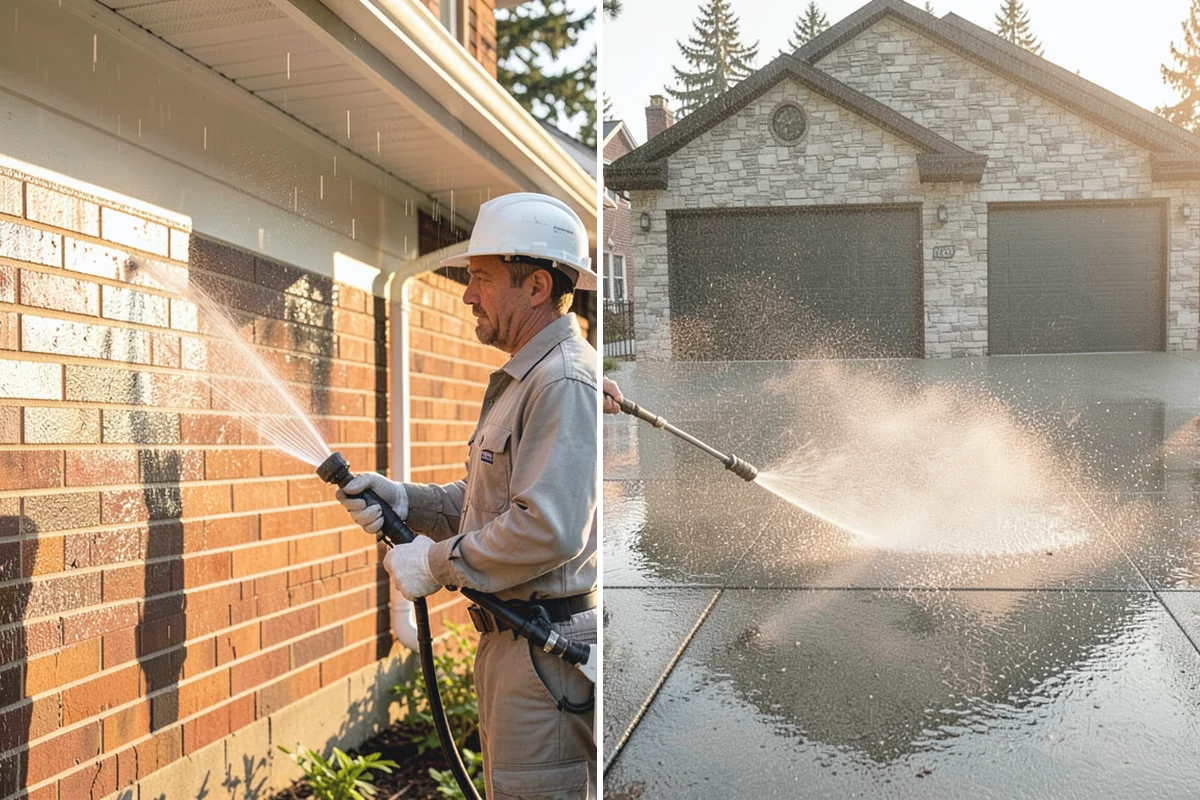 Picture Window Cleaning in Beaux Arts Village, King County, WA - Rinse the large pane to remove loose grime