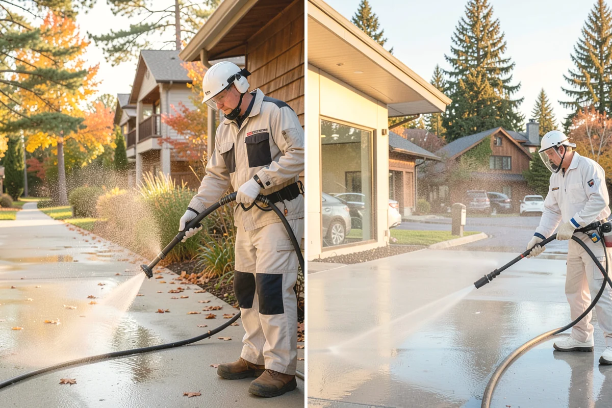 Picture Window Cleaning in Black Diamond, King County, WA - Rinse the large pane to remove loose grime