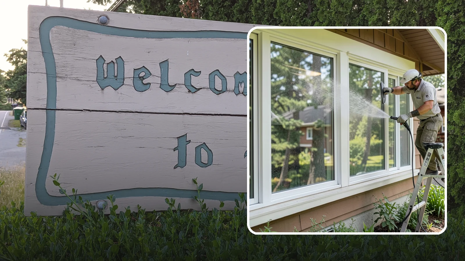 Picture Window Cleaning in Brier, Snohomish County, WA - Cleaning of large picture windows so the wide, unobstructed view stays crystal clear year-round.