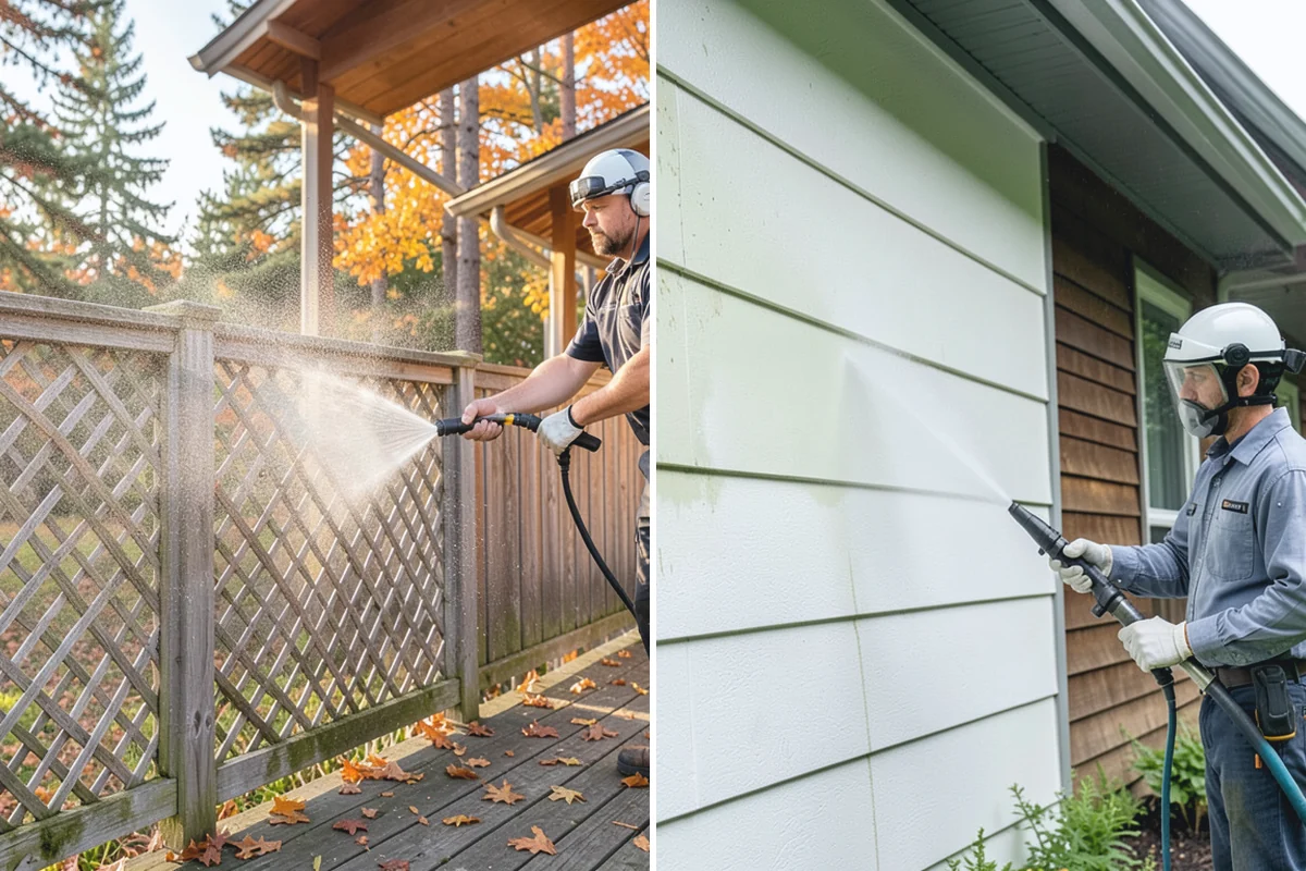 Picture Window Cleaning in Buckley, Pierce County, WA - Rinse the large pane to remove loose grime