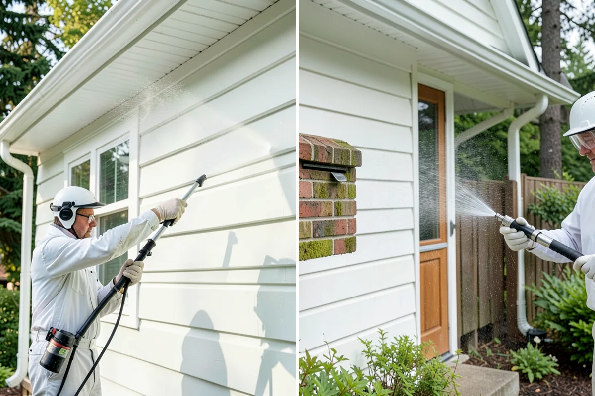 Picture Window Cleaning in Clyde Hill, King County, WA - Rinse the large pane to remove loose grime