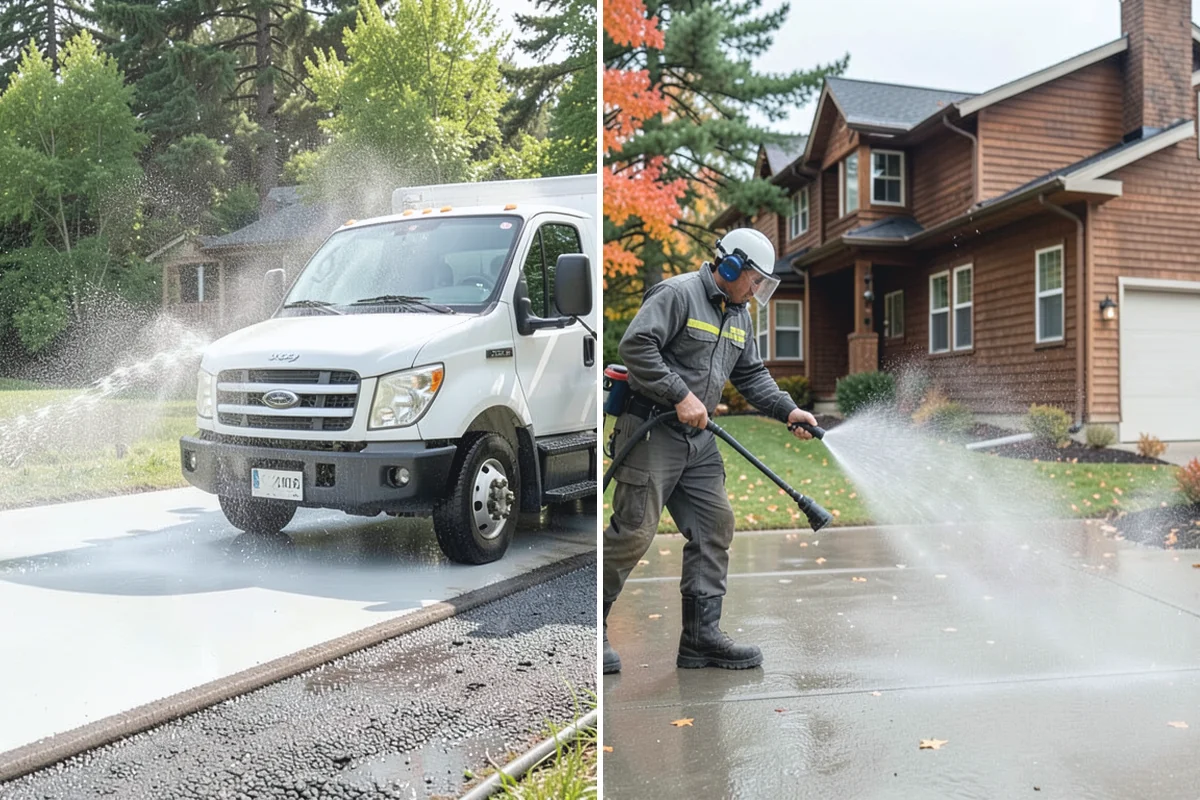 Picture Window Cleaning in Coupeville, Island County, WA - Rinse the large pane to remove loose grime