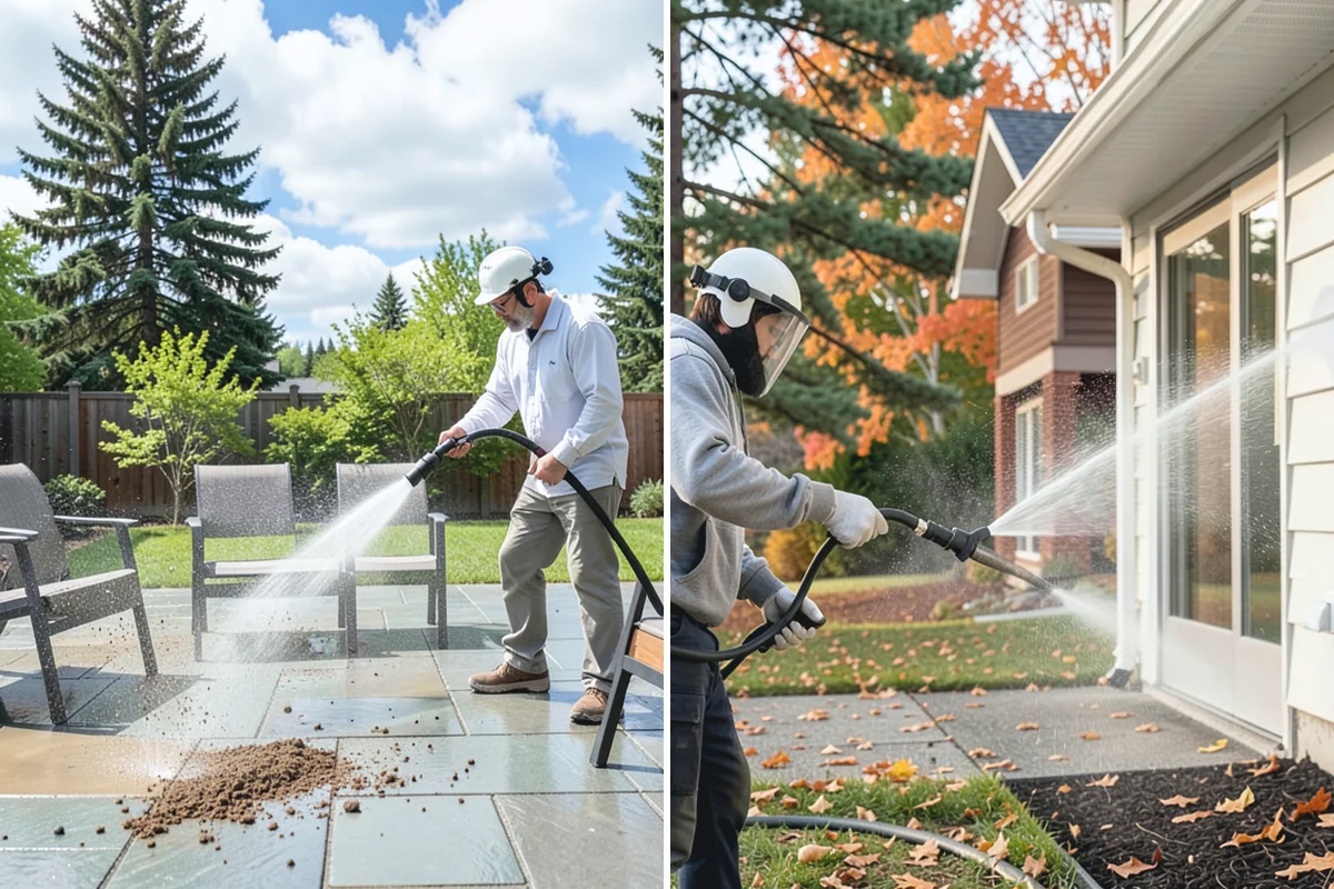 Picture Window Cleaning in Darrington, Snohomish County, WA - Rinse the large pane to remove loose grime