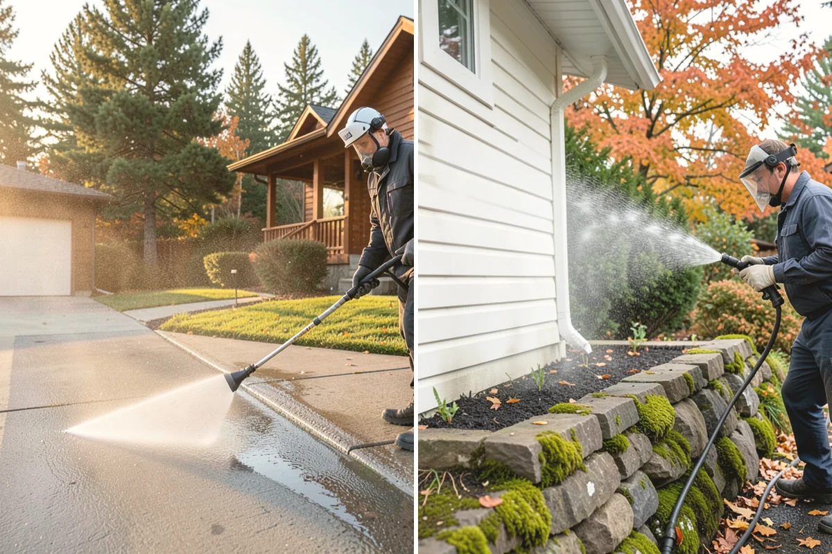Picture Window Cleaning in Duvall, King County, WA - Rinse the large pane to remove loose grime