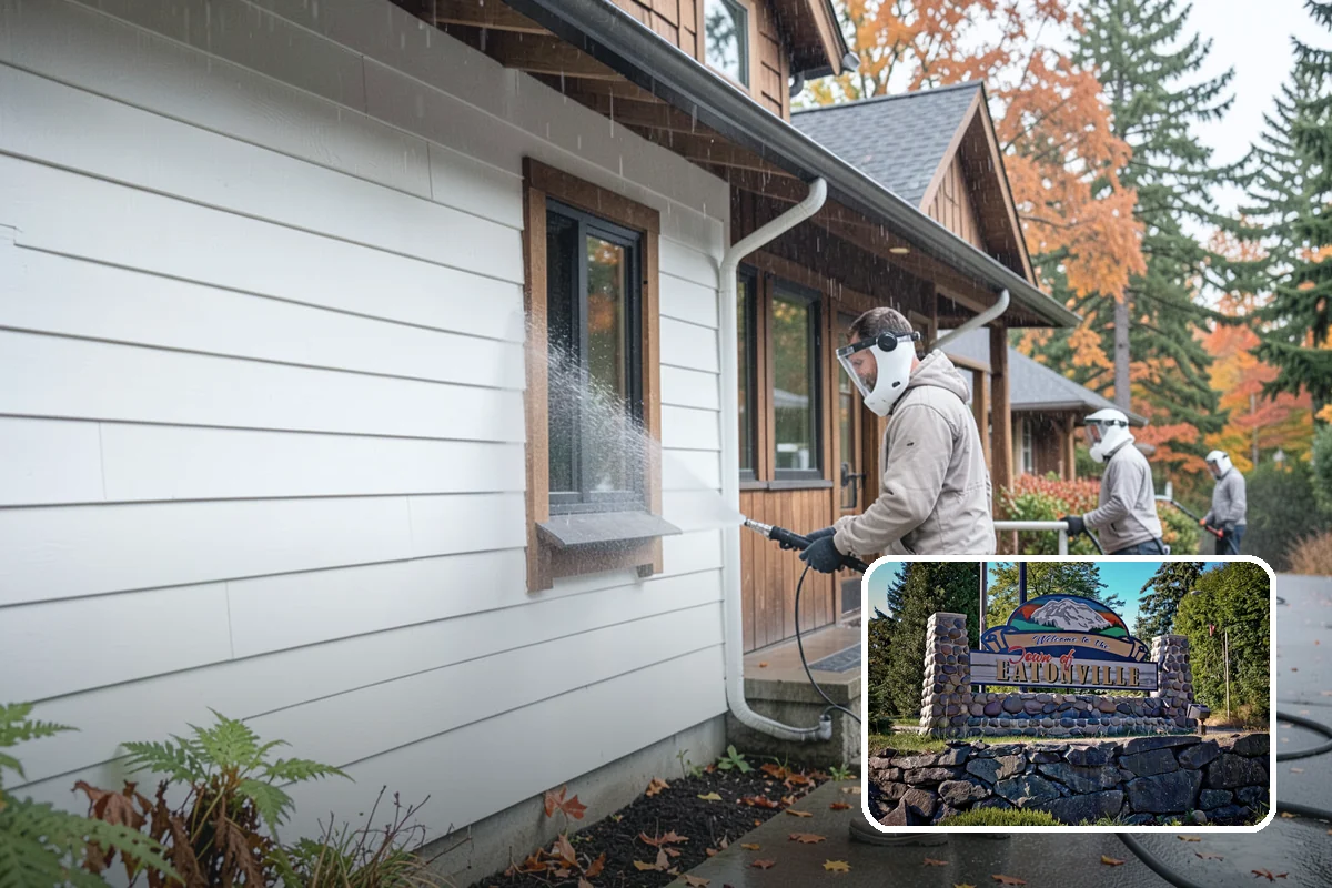 Picture Window Cleaning in Eatonville, Pierce County, WA - Cleans the large pane edge to edge