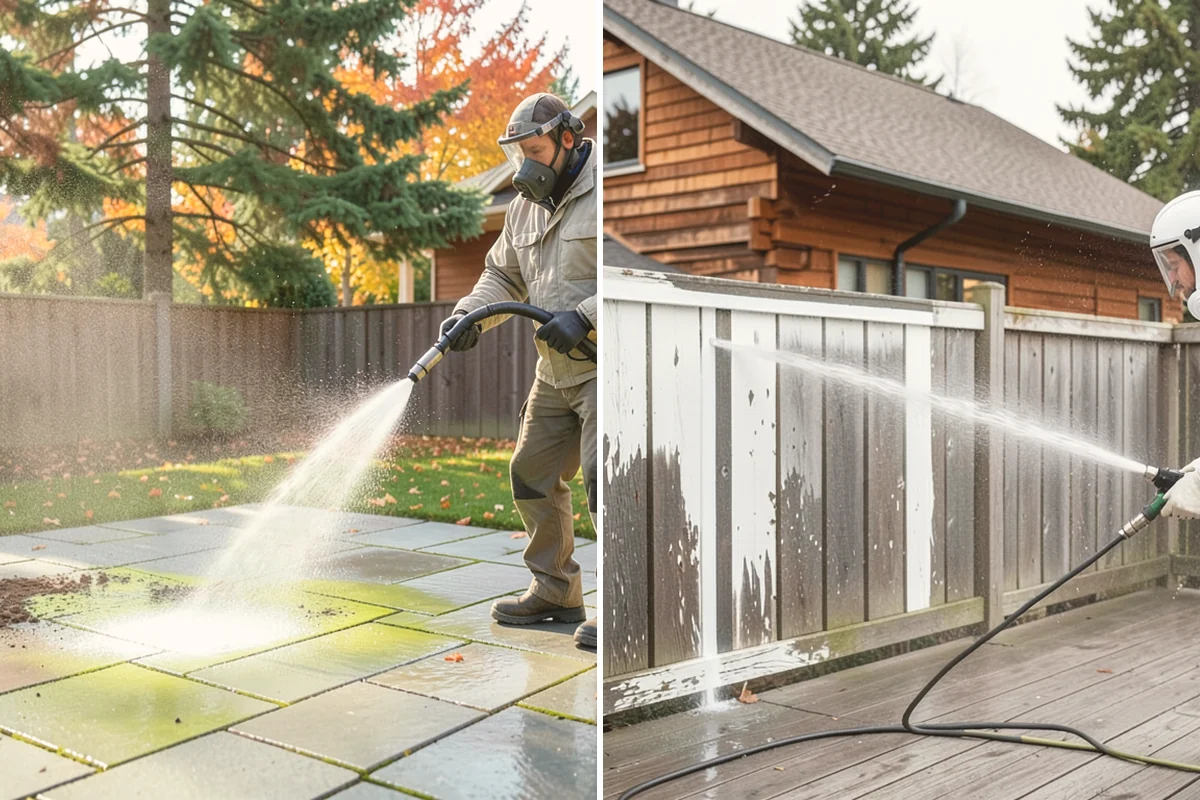 Picture Window Cleaning in Eatonville, Pierce County, WA - Rinse the large pane to remove loose grime