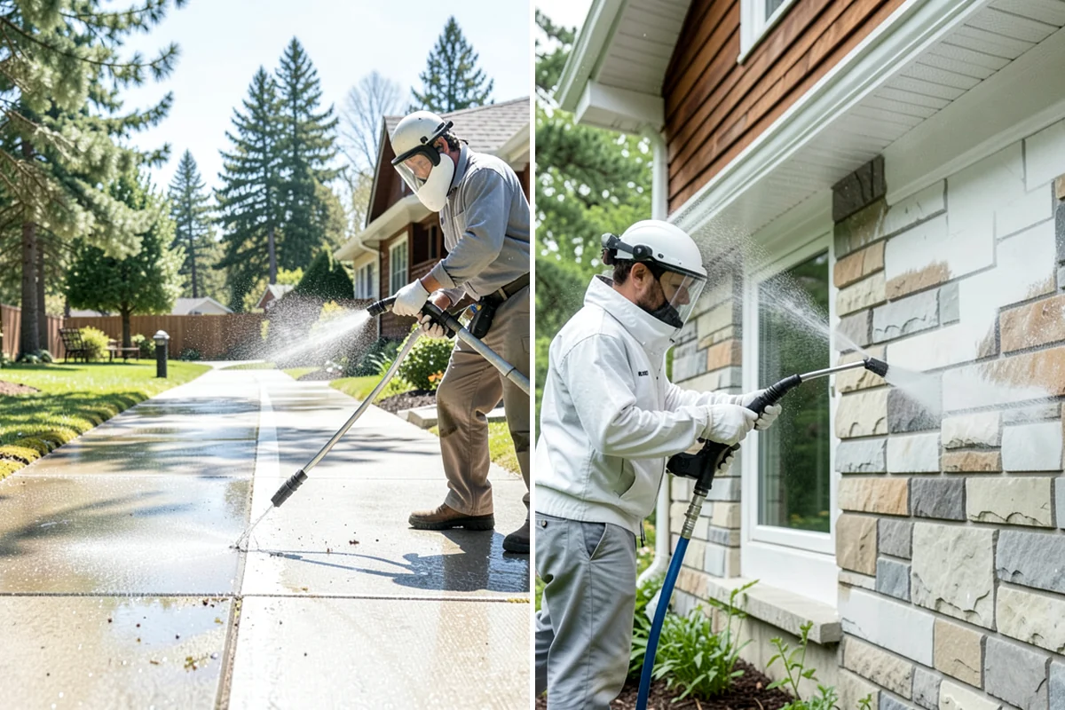 Picture Window Cleaning in Federal Way, King County, WA - Rinse the large pane to remove loose grime