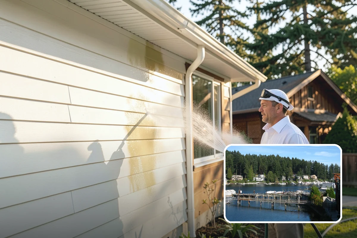 Picture Window Cleaning in Gig Harbor, Pierce County, WA - Cleans the large pane edge to edge