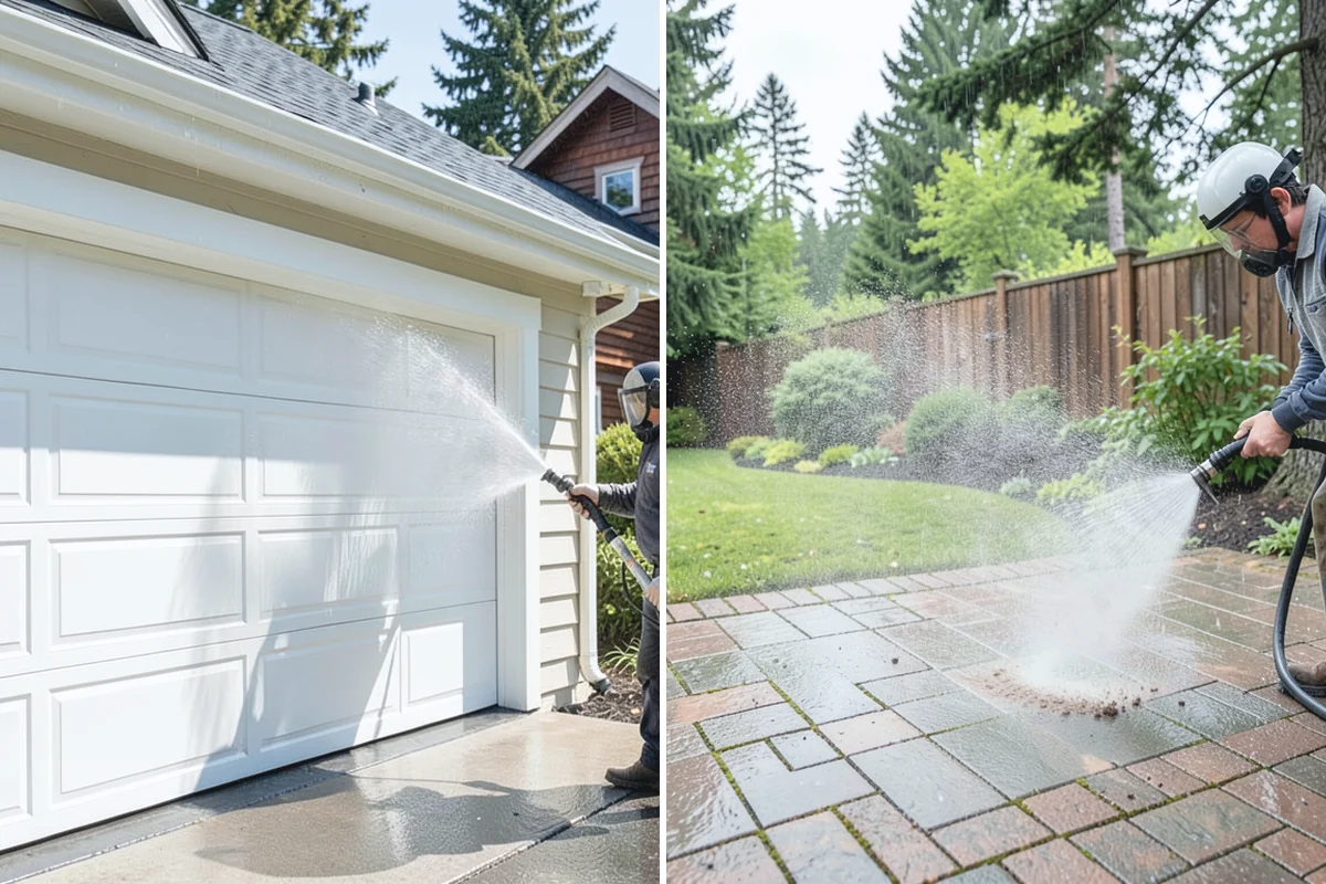 Picture Window Cleaning in Granite Falls, Snohomish County, WA - Rinse the large pane to remove loose grime