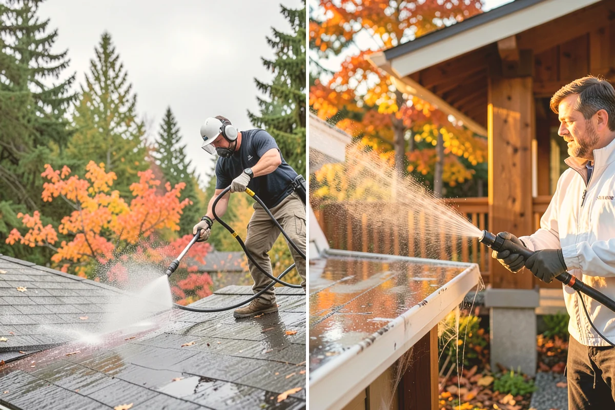 Picture Window Cleaning in Index, Snohomish County, WA - Rinse the large pane to remove loose grime