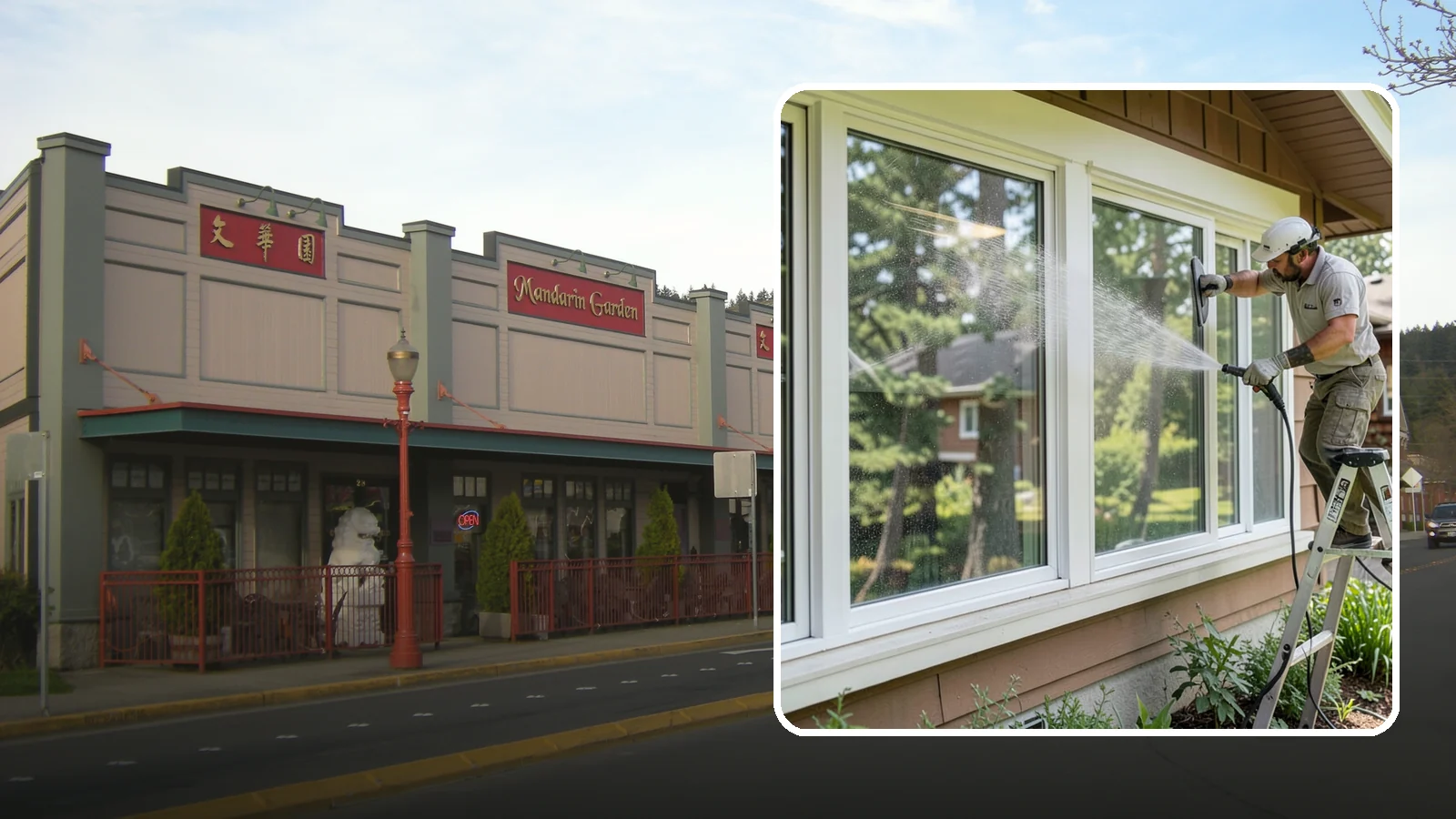 Picture Window Cleaning in Issaquah, King County, WA - Cleaning of large picture windows so the wide, unobstructed view stays crystal clear year-round.