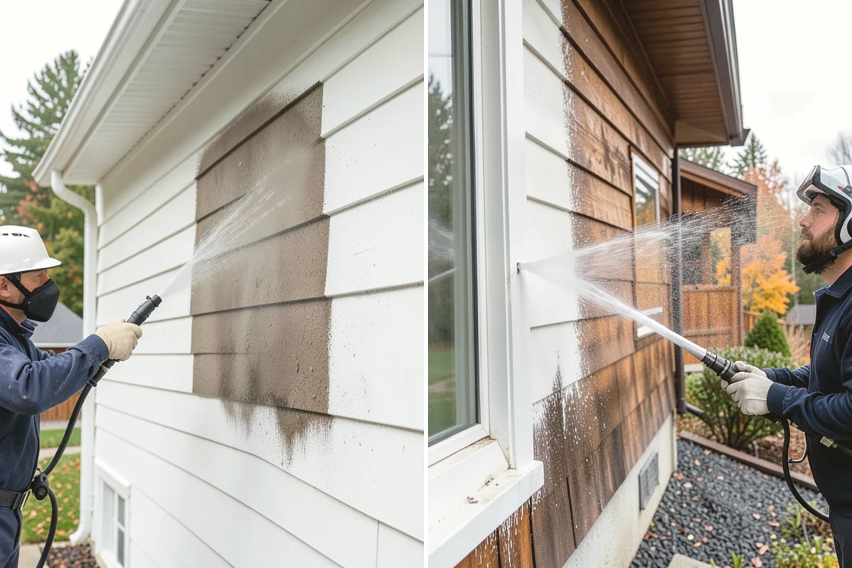 Picture Window Cleaning in Issaquah, King County, WA - Rinse the large pane to remove loose grime