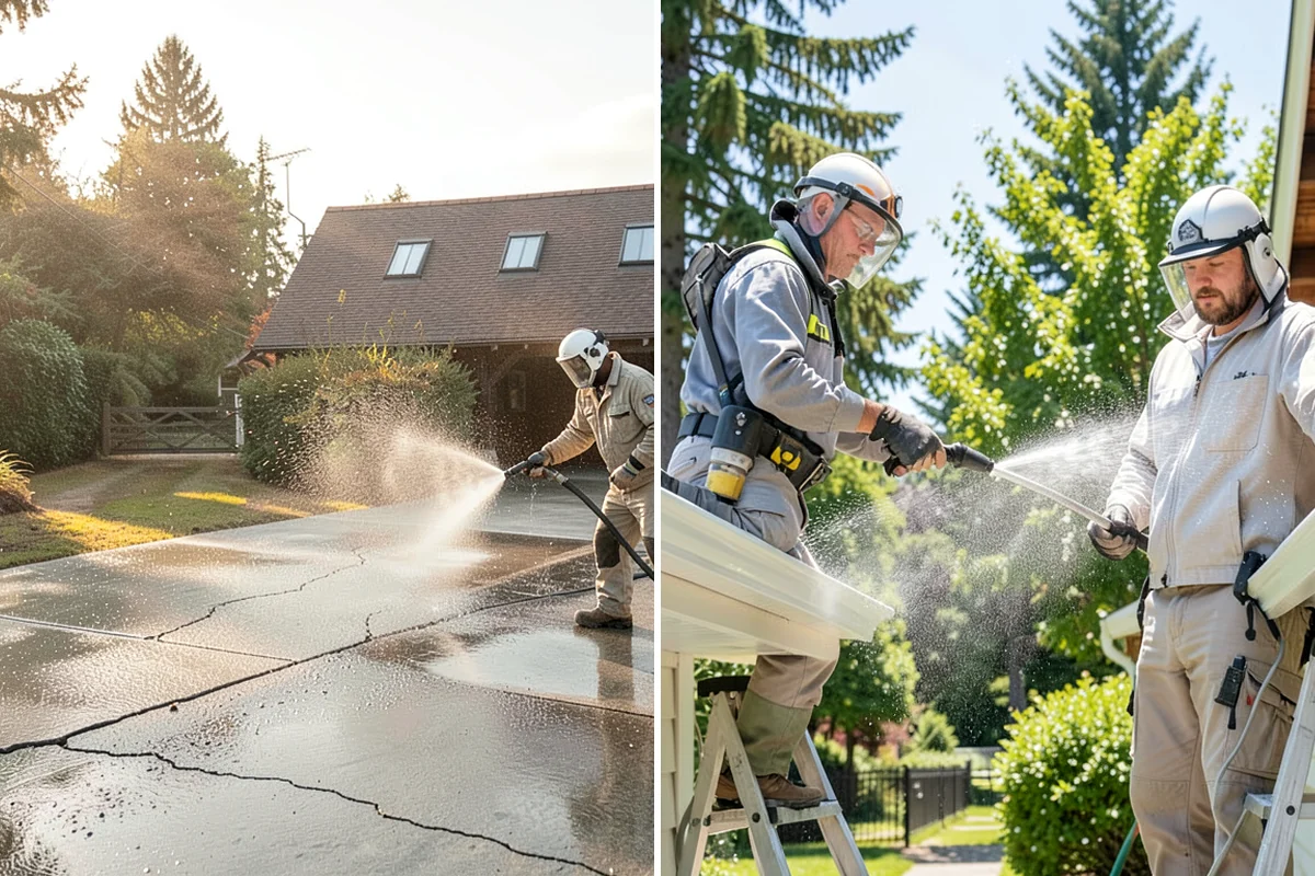 Picture Window Cleaning in Kenmore, King County, WA - Rinse the large pane to remove loose grime