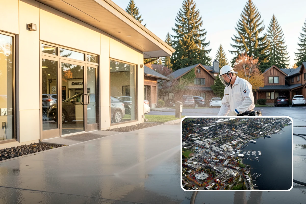 Picture Window Cleaning in Kirkland, King County, WA - Cleans the large pane edge to edge