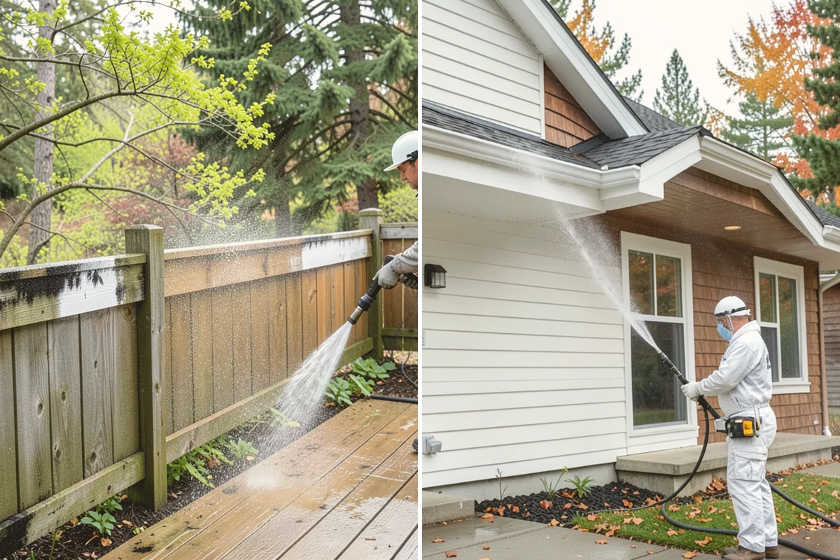 Picture Window Cleaning in Kirkland, King County, WA - Rinse the large pane to remove loose grime