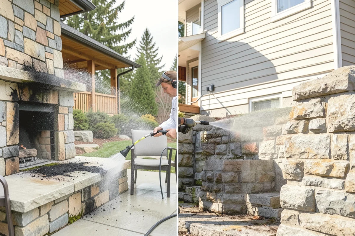 Picture Window Cleaning in La Conner, Skagit County, WA - Rinse the large pane to remove loose grime