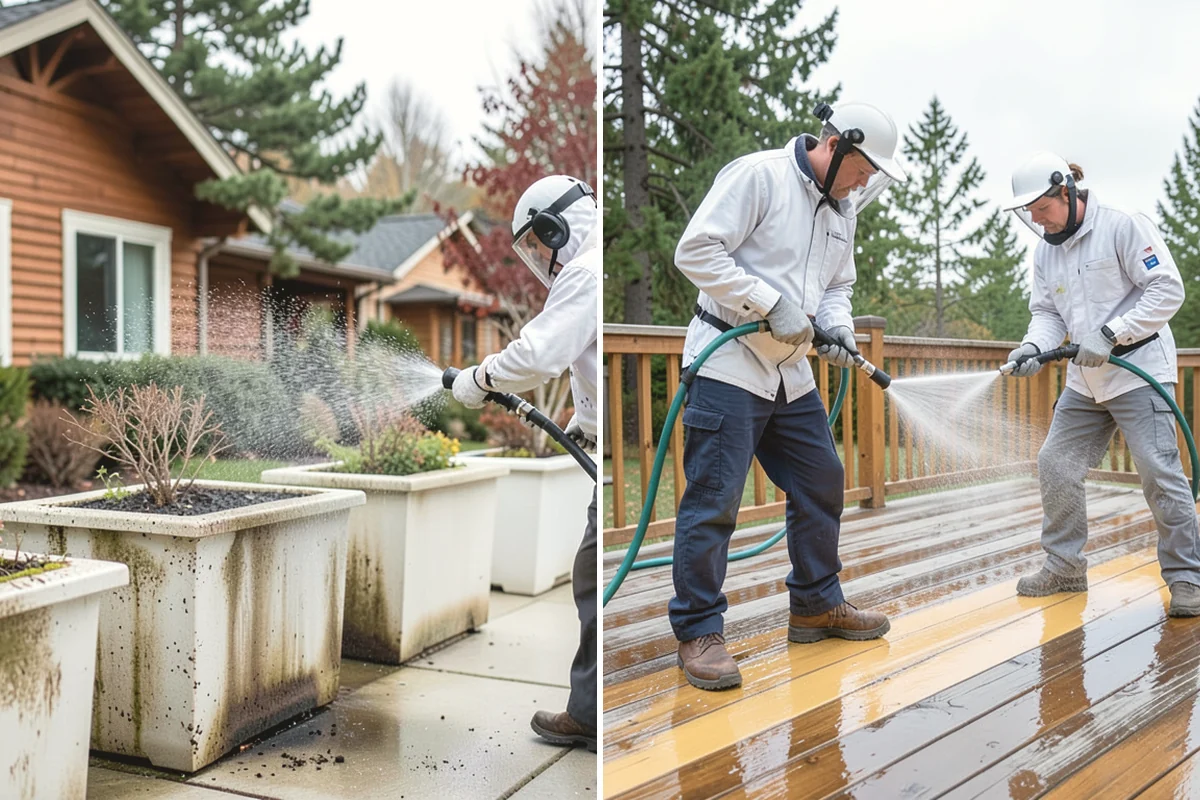 Picture Window Cleaning in Lake Stevens, Snohomish County, WA - Rinse the large pane to remove loose grime